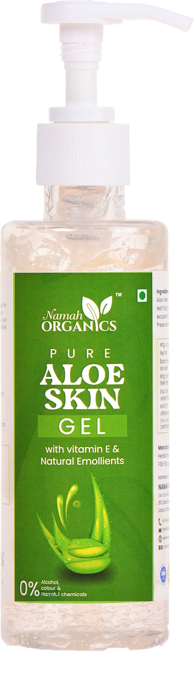 Organic Aloe Vera Gel for Skin & Hair Care - 400g (Pack of 2) | Hydrating Moisturizer, Sunburn Relief, Scalp Treatment | Perfect for Daily Skincare & After-Sun Care