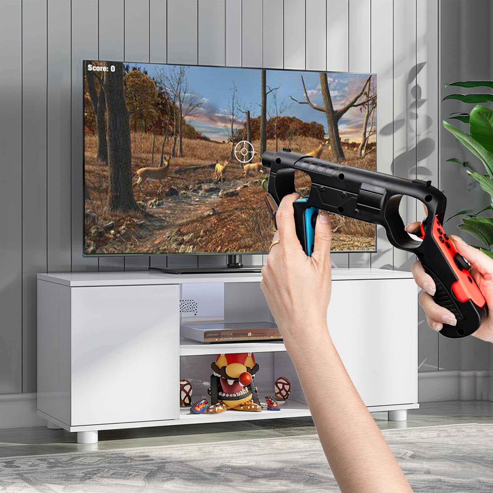 Nintendo Switch & Switch OLED Game Gun - Compatible with Big Buck Hunter, Resident Evil, Sniper Elite, Doom, Hunting Simulator - Perfect for Shooting Games, Family Fun & Gifts - Great for Arcade-Style Gaming at Home
