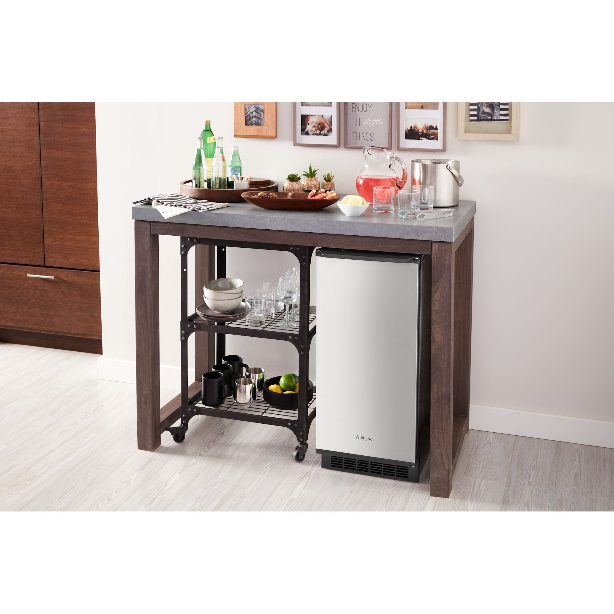 Whirlpool WUI95X15HZ Stainless Steel Built-In Ice Maker - Fingerprint Resistant, Energy Efficient for Home Kitchen & Bar Use