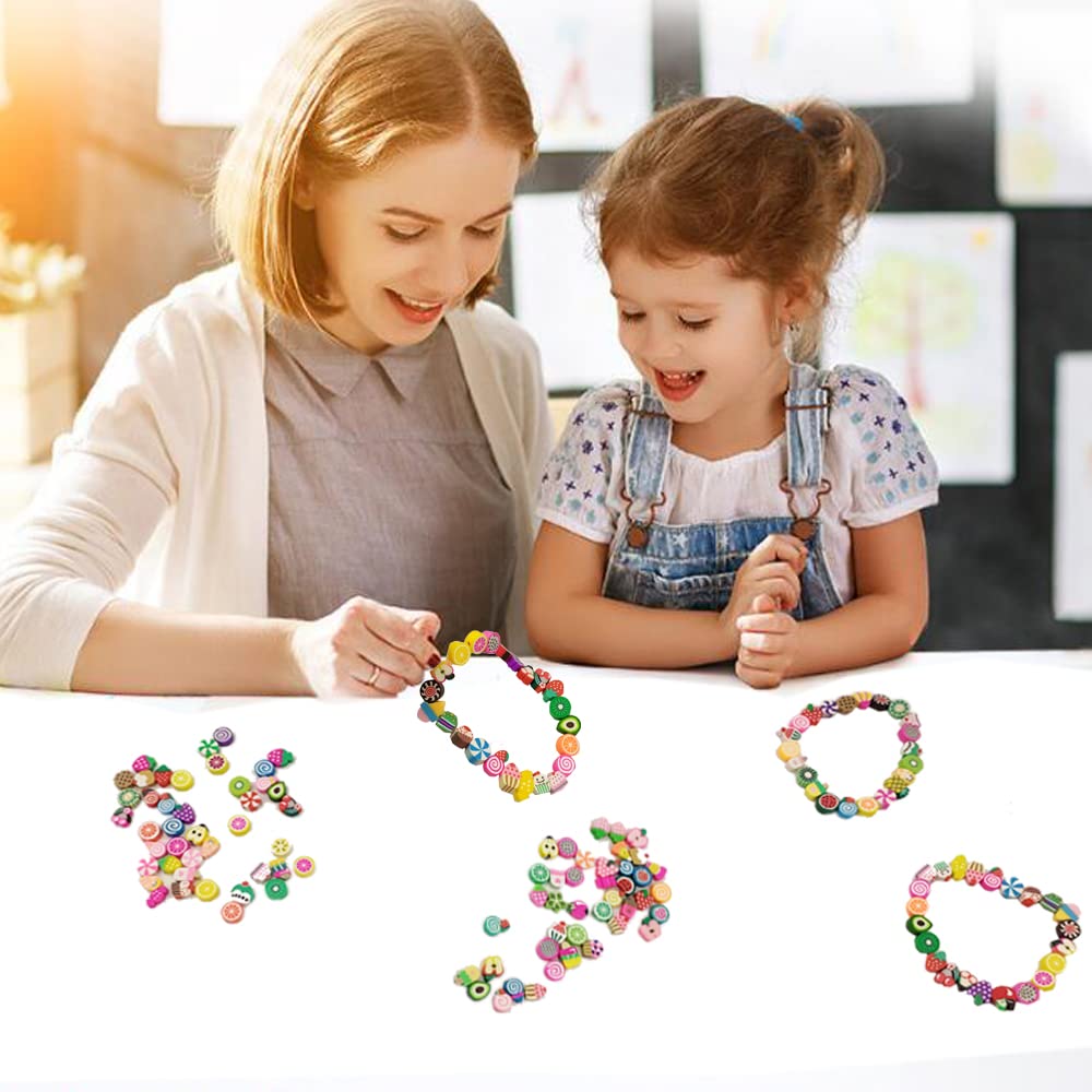 200pcs Mixed Fruit Candy Polymer Clay Beads - DIY Jewelry Making Kit for Bracelets, Necklaces & Charms | Perfect for Kids Crafts, Party Favors & Handmade Gifts