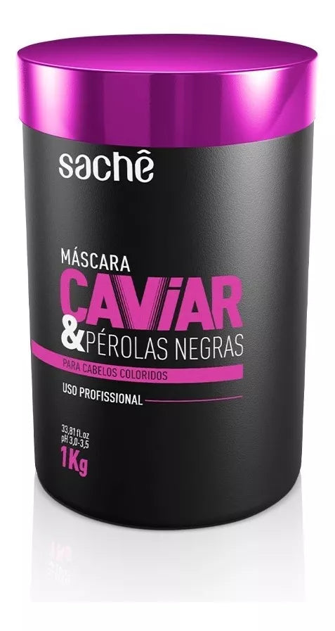 Premium Caviar Black Pearl Hair Mask - Deep Conditioning Treatment for Damaged Hair, 1Kg Sachet - Restores Shine & Softness for All Hair Types - Perfect for Salon & At-Home Hair Care
