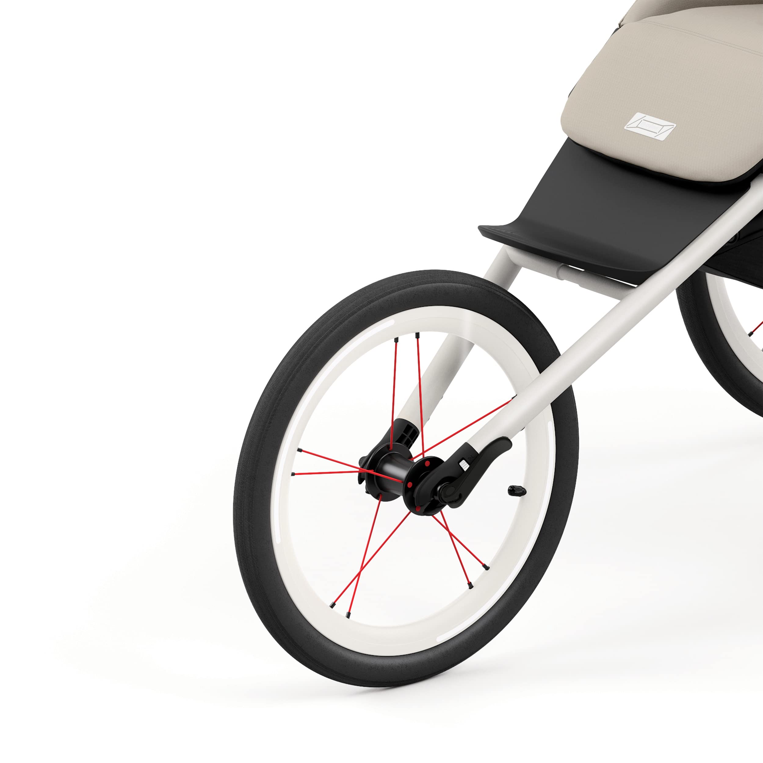 Cybex AVI Jogging Stroller Frame - Lightweight & Durable Baby Stroller in Cream & Orange | Perfect for Running, Walking & Outdoor Adventures with Your Baby