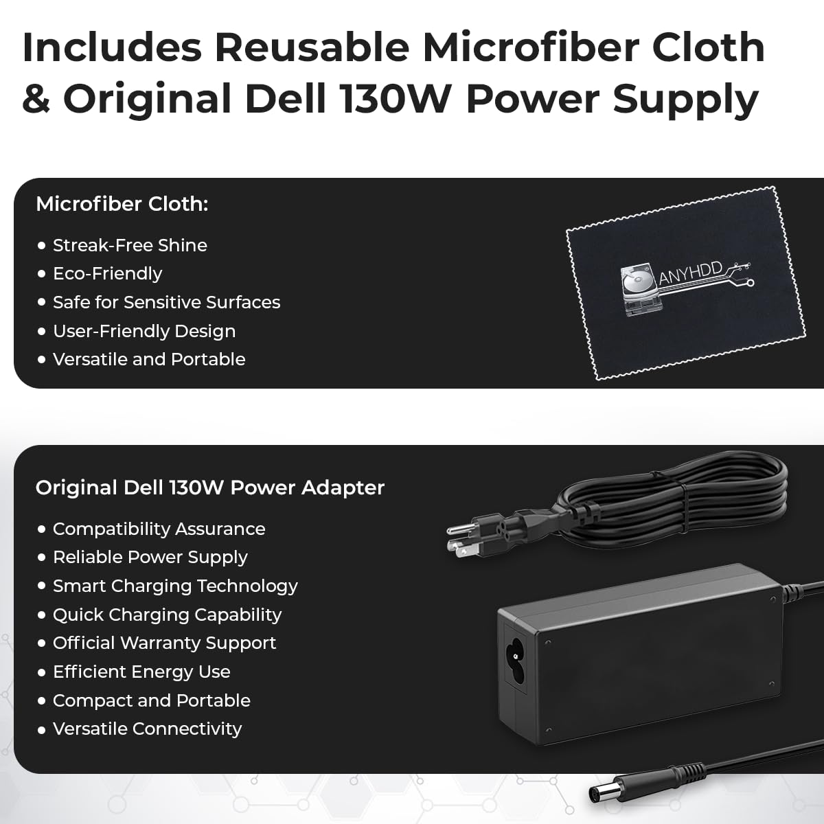 Refurbished Dell WD19S 130W Docking Station with 90W Power Delivery - Universal Laptop Dock Includes HDMI, DisplayPort & USB-C Cables + Microfiber Cloth | Perfect for Home Office, Remote Work & Multi-Monitor Setup