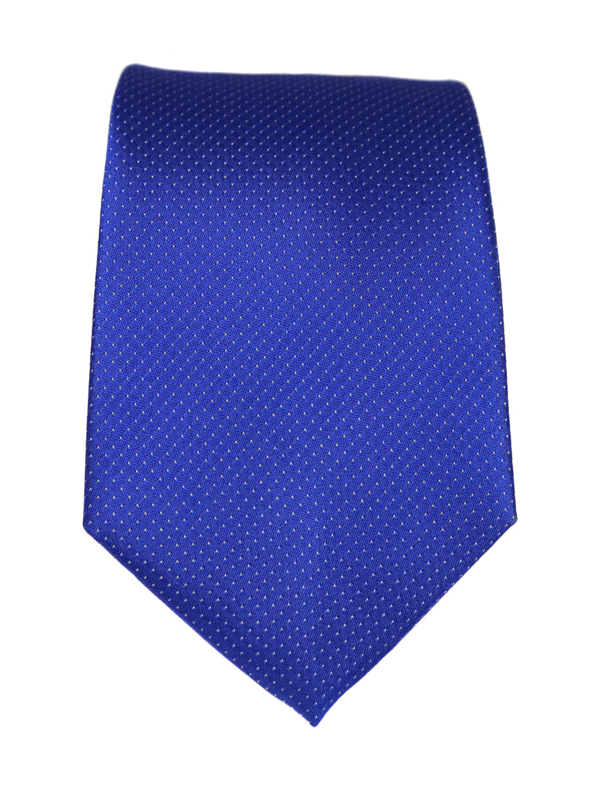 DÉCLIC Classic Microdot Tie Royal Blue - Premium Silk Necktie for Men, Elegant Business & Wedding Accessories - Perfect for Office, Formal Events & Special Occasions