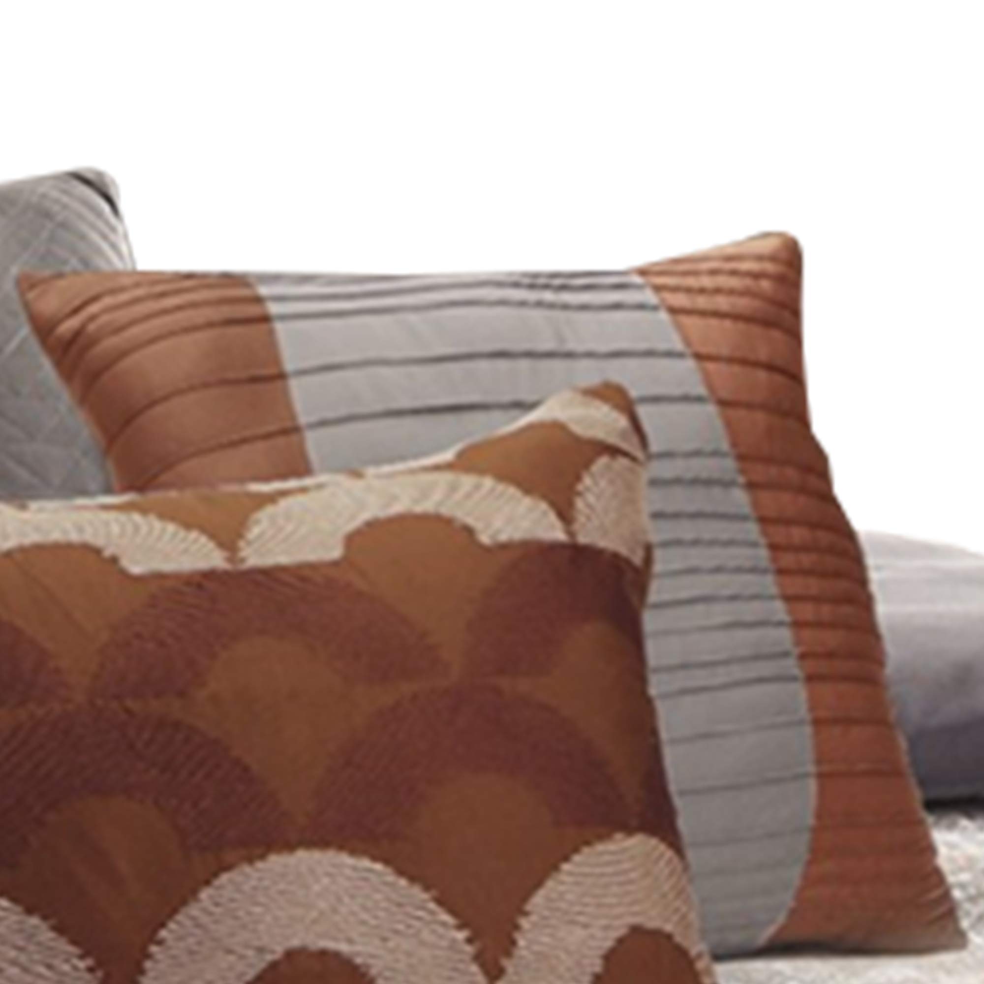 Benjara 12-Piece King Size Polyester Comforter Set with Luxurious Textured Details in Gray & Brown - Perfect for Master Bedroom, Guest Room & Cozy Home Decor