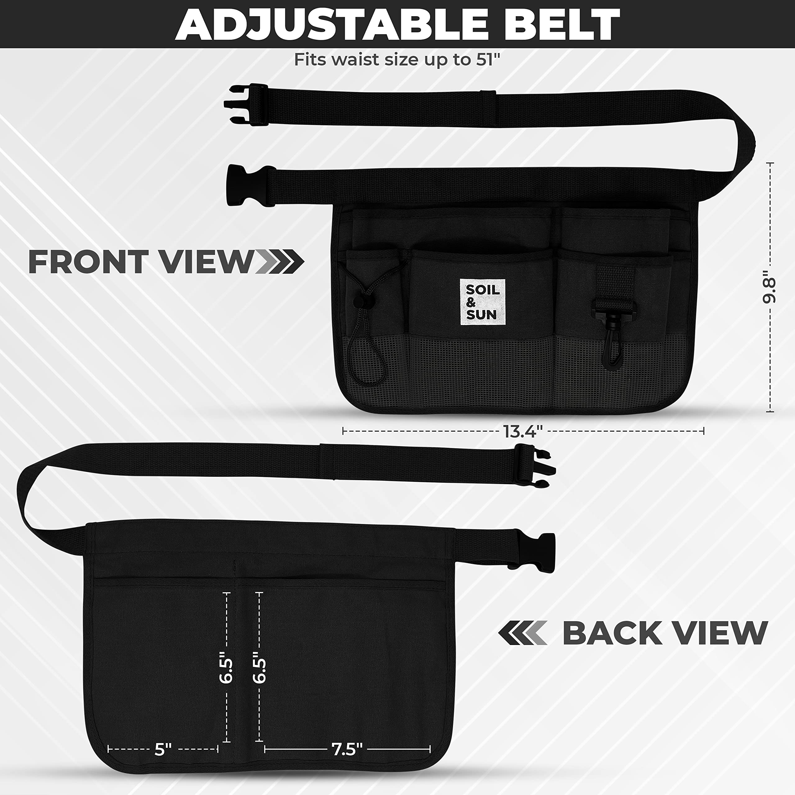 Women's Canvas Garden Tool Belt with Pockets - Heavy Duty Utility Waist Apron for Gardening, Teaching & DIY Projects | Perfect for Outdoor Work, Classroom Organization & Home Improvement Tasks
