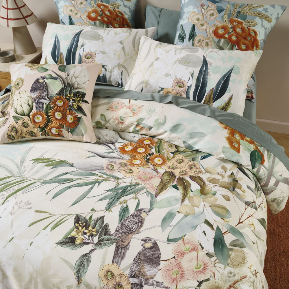 Premium Eucalyptus Garden European Pillowcase Set - 100% Linen House Luxury Bedding for Master Bedroom & Guest Room Decor