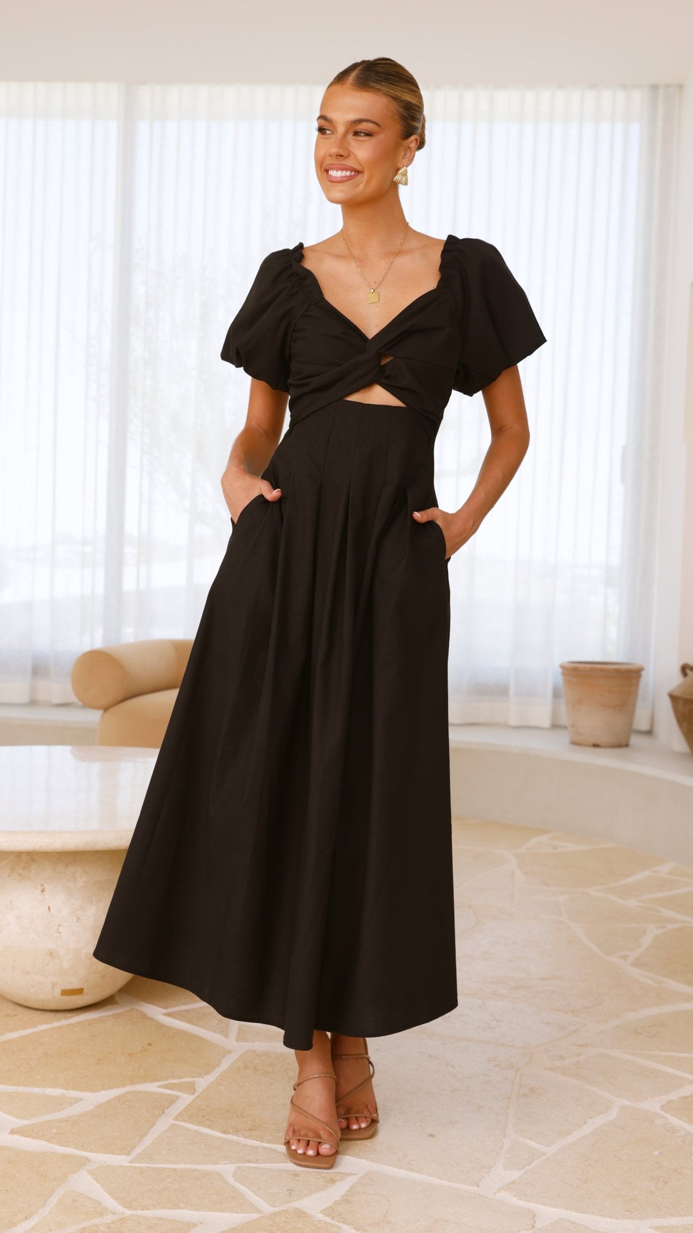 Christina Maxi Dress - Elegant Black Long Dress for Women | Perfect for Weddings, Parties & Summer Outfits