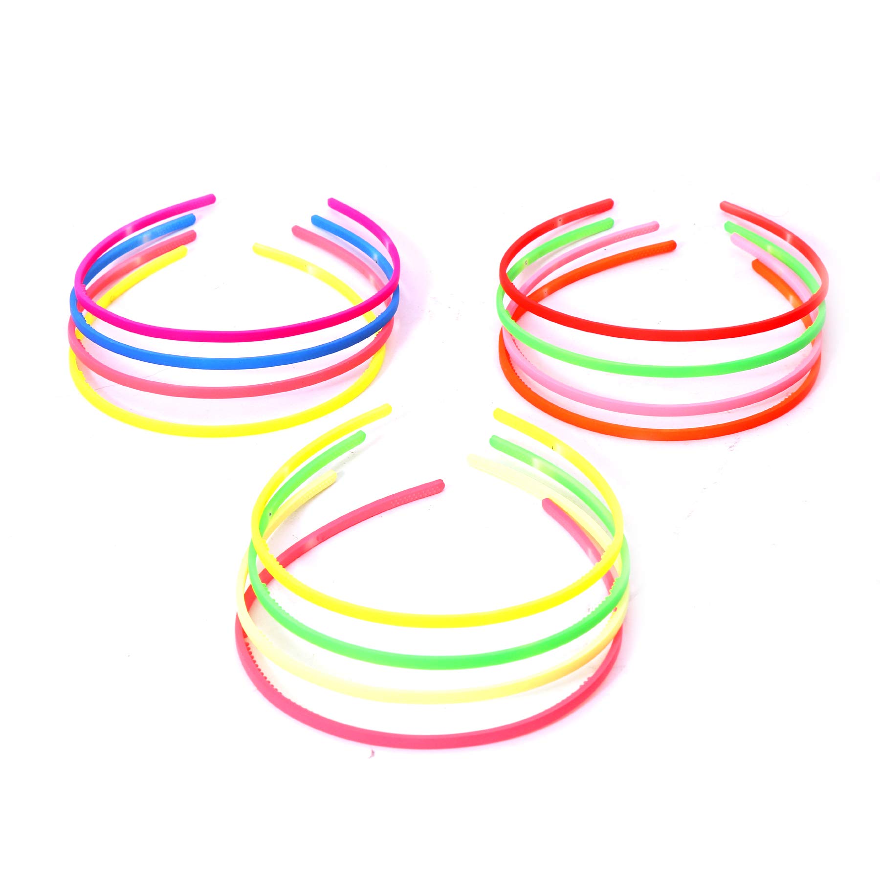 Navjai Fashion Plastic Elastic Hair Bands Set of 12 - Wavy Hair Comb, Multi-Color Headband, Teeth Comb Shine Hair Hoop for Women & Girls | Perfect for Styling, Workouts, and Everyday Use