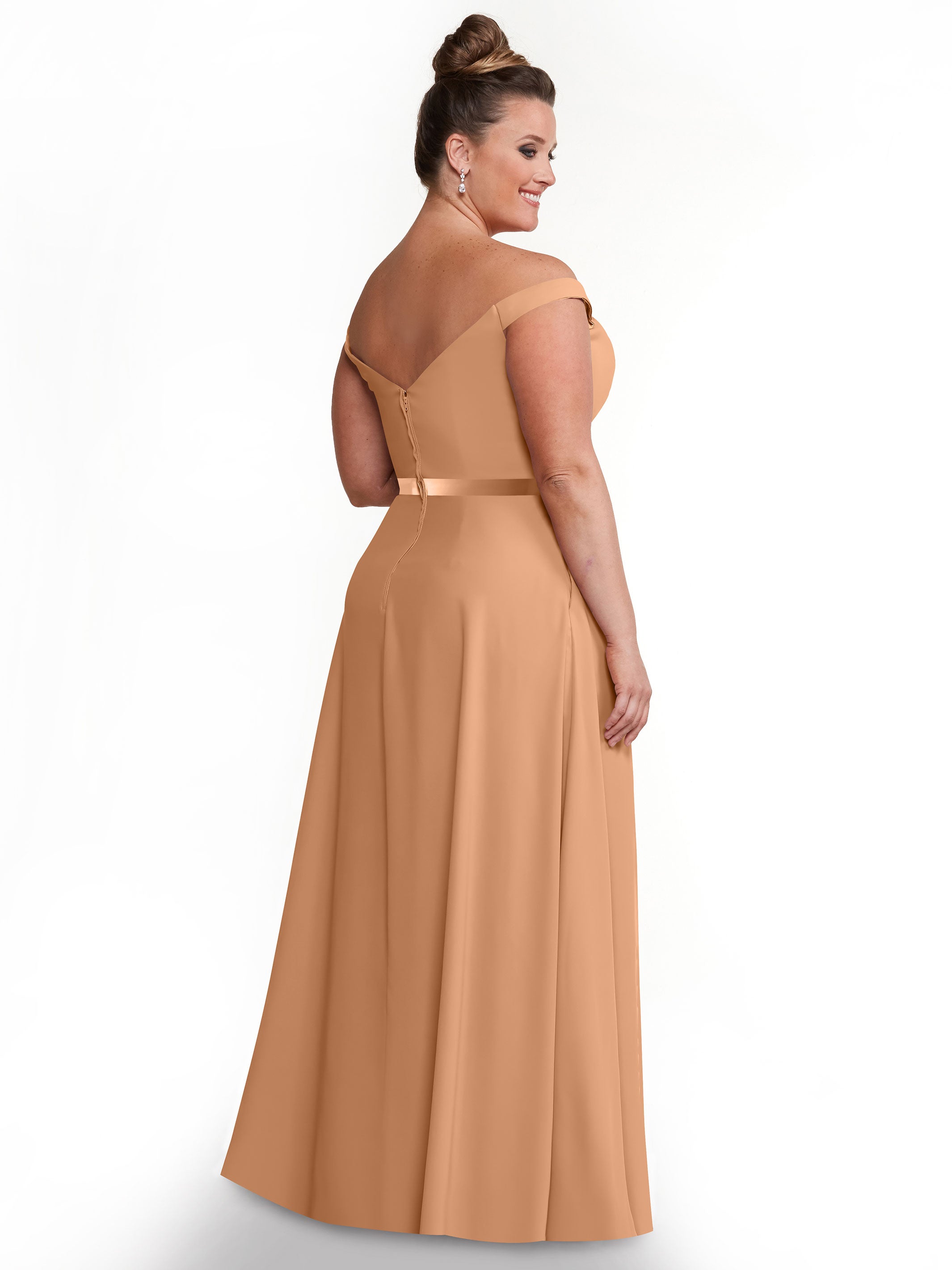 Off Shoulder A-Line Chiffon Bridesmaid Dress with Sash - Elegant & Flowy for Weddings, Parties & Special Occasions