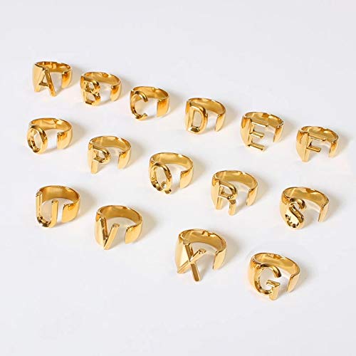 Stylish Silver & Gold Initial Letter Rings for Women - Bold Alphabet Jewelry, Perfect for Outfits, Albums, Singer Fans & Unique Gifts | Everyday Wear, Special Occasions & Fashion Statements