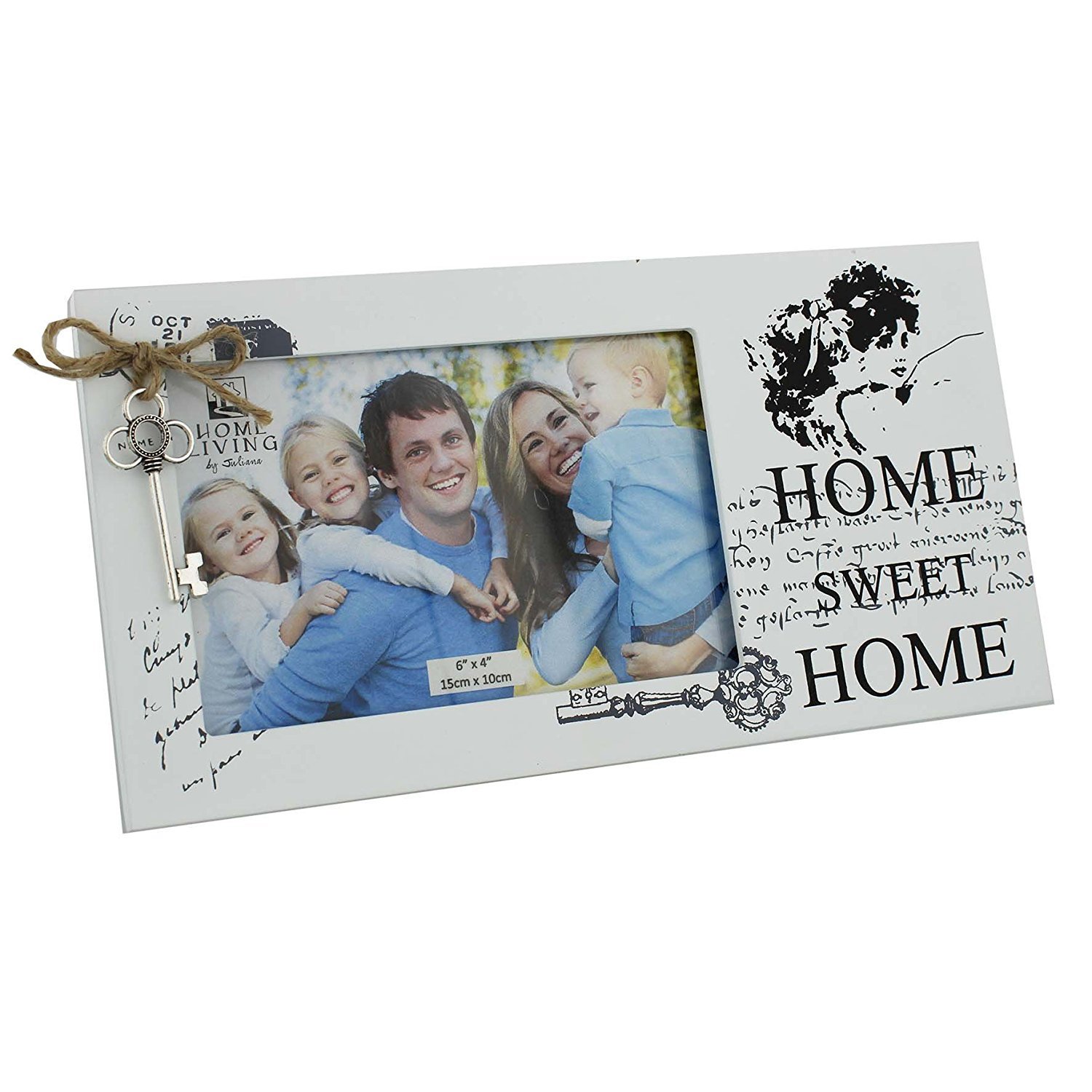 Juliana Home Living 25cm Wooden Frame 'Home Sweet Home' Wall Decor - Rustic Farmhouse Style Wood Sign for Living Room, Bedroom, Kitchen & Entryway Decorations