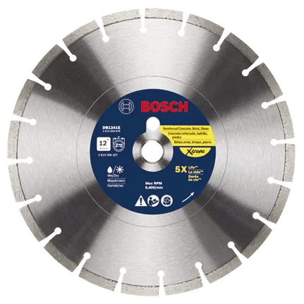 BOSHE 12-Inch Xtreme Segmented Rim Diamond Blade - Premium Cutting Tool for Concrete, Brick, Tile & Masonry - Perfect for Construction, Renovation & DIY Projects