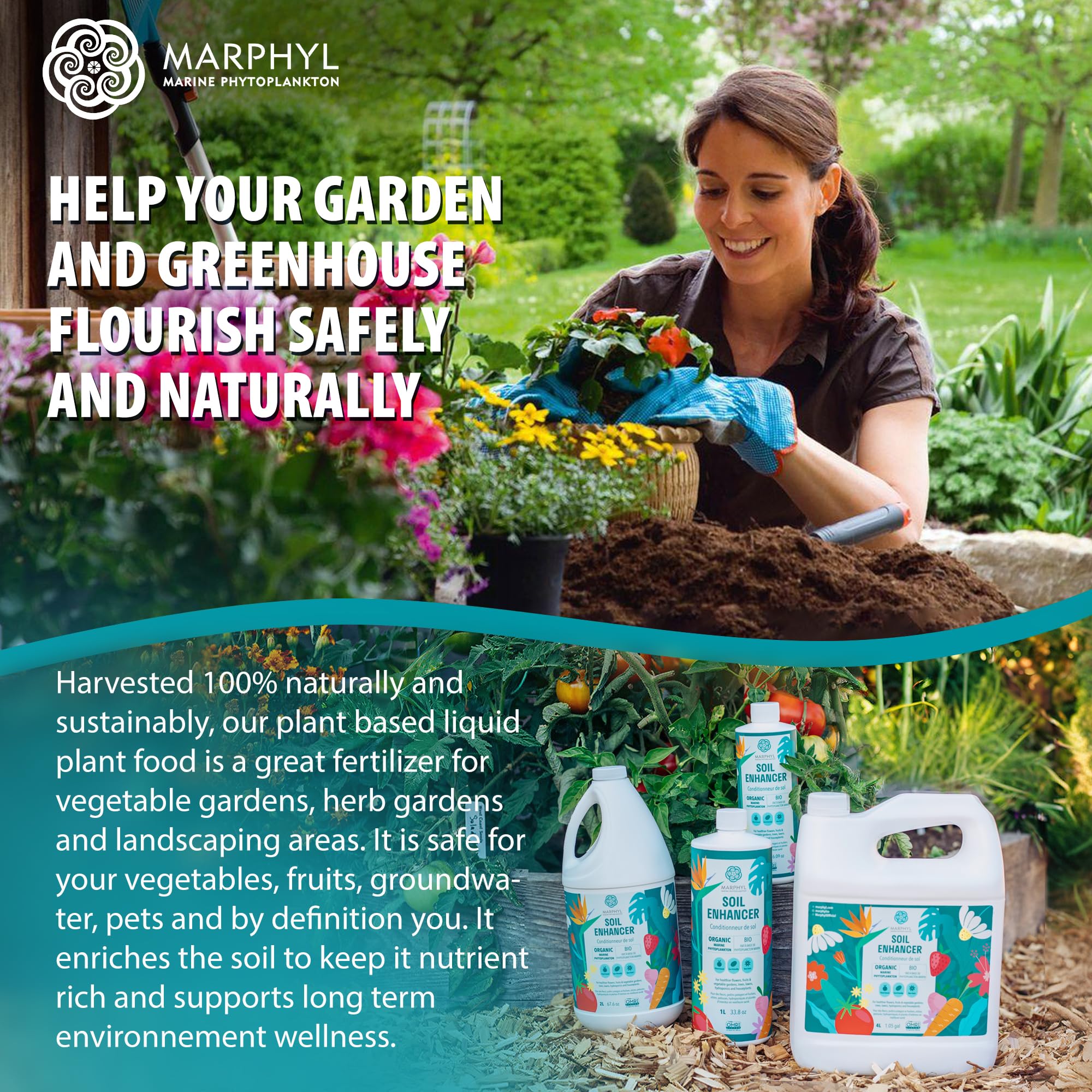 **MARPHYL Organic Liquid Fertilizer - All-Purpose Plant Food for Indoor & Outdoor Plants - Nutrient-Rich Lawn Fertilizer & Soil Enhancer for Flowers, Vegetables, Succulents, Bamboo & Hydroponics - Perfect for Houseplants, Gardens & Greenhouses**