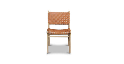 Premium Teak & Leather Dining Chair - Handcrafted Solid Wood & Genuine Leather - Perfect for Dining Room, Kitchen, or Restaurant Use