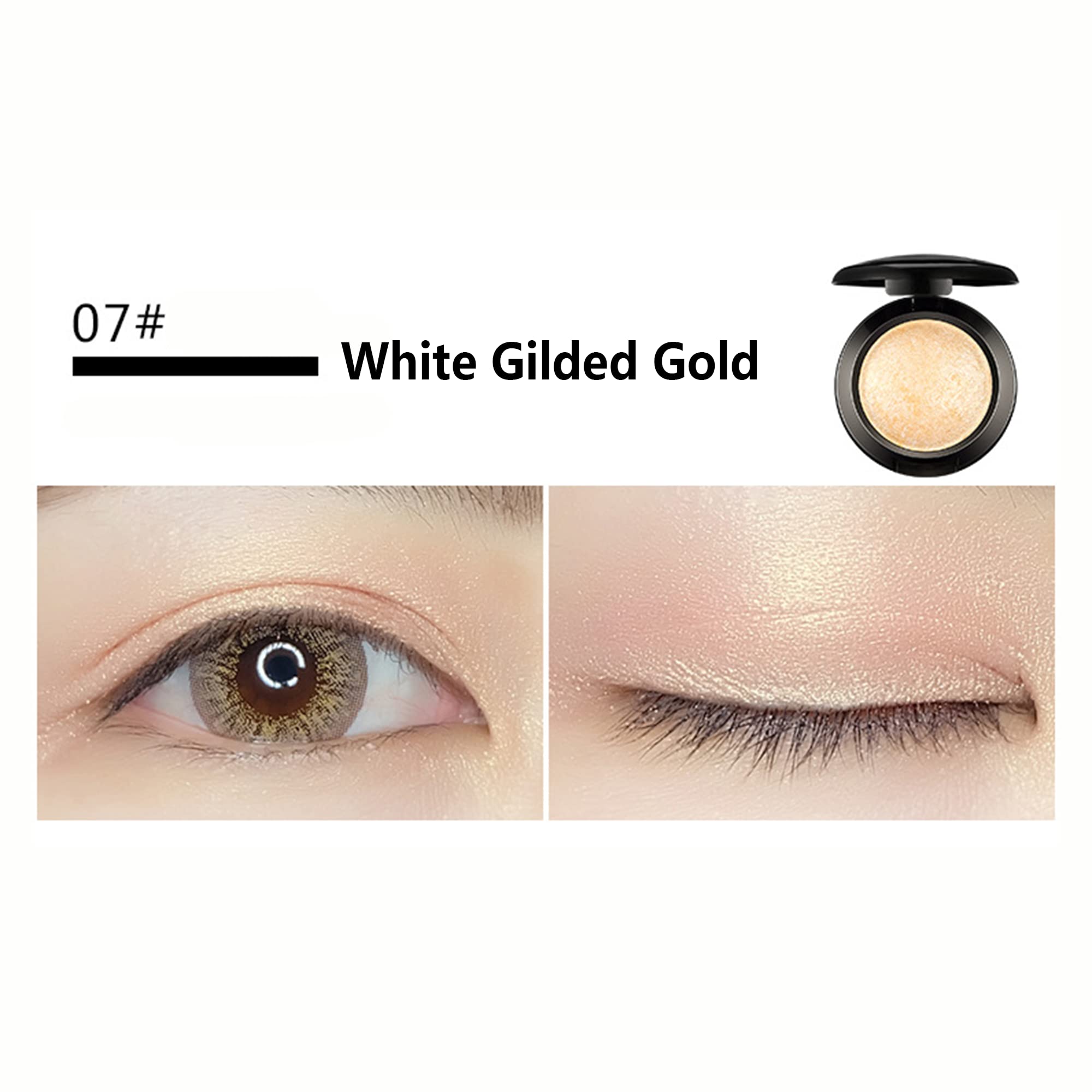 Single Color Baked Eye Shadow Palette - Glitter Powder in Sunshine Golden (CES3809) | Long-Lasting Shimmer Makeup for Day & Night Looks