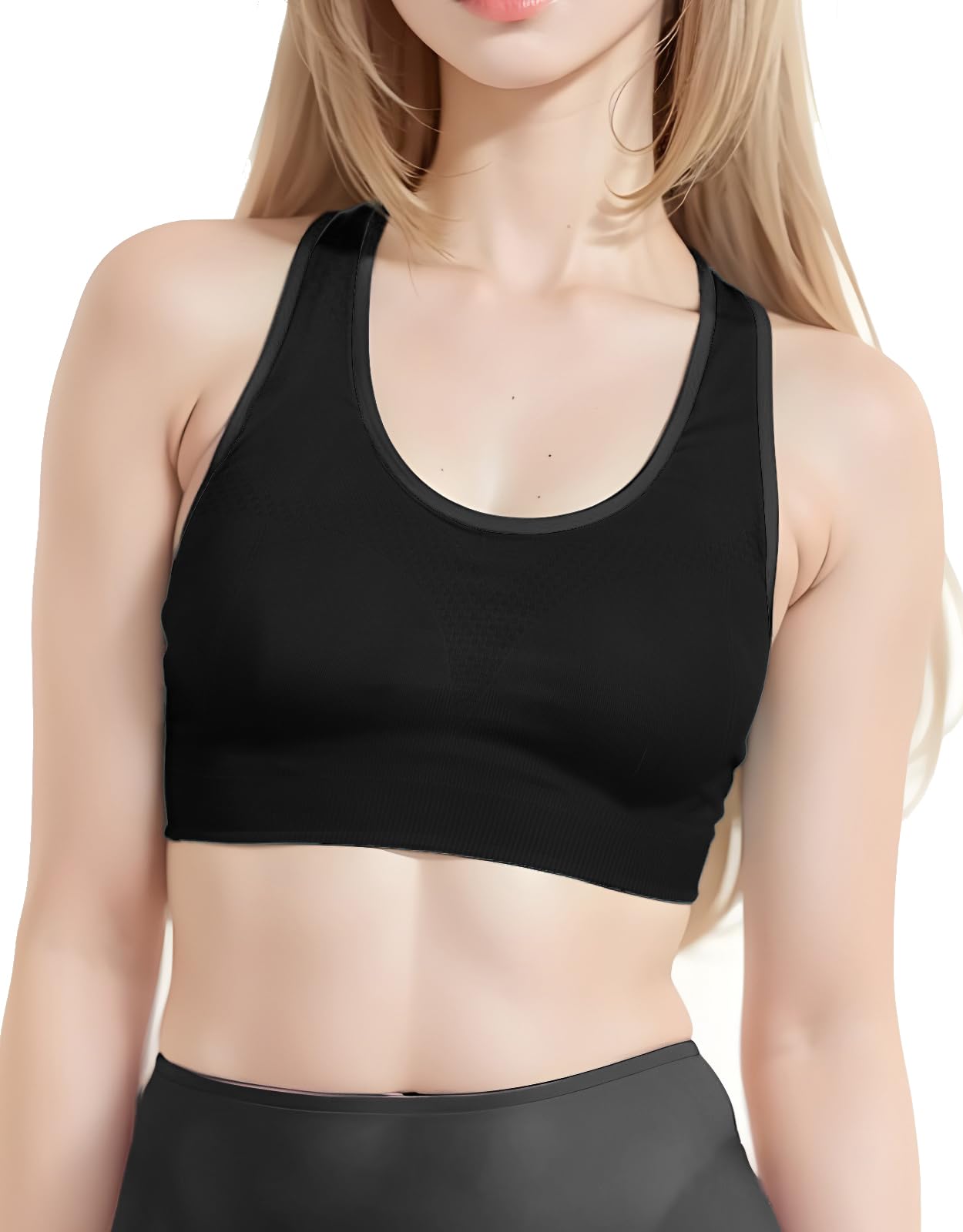 Women's Seamless Padded Racerback Sports Bras - Breathable Workout Tops for Yoga, Gym, Running & Fitness | Supportive Strappy Design for High-Intensity Training & Active Lifestyle