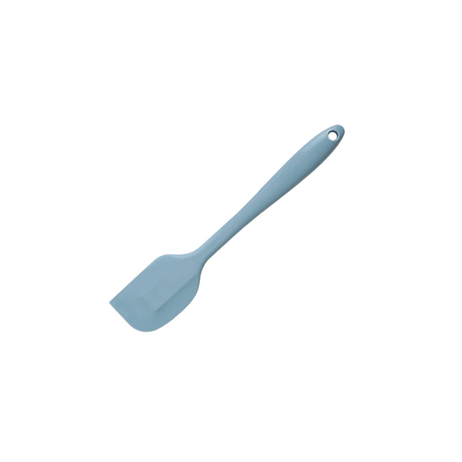 Non-Stick Silicone Spatula - Flexible One-Piece Kitchen Spatula with Hanging Hole for Baking, Cooking, Mixing & Flipping - Perfect for Cakes, Pancakes & Stir-Fry (Blue & White)
