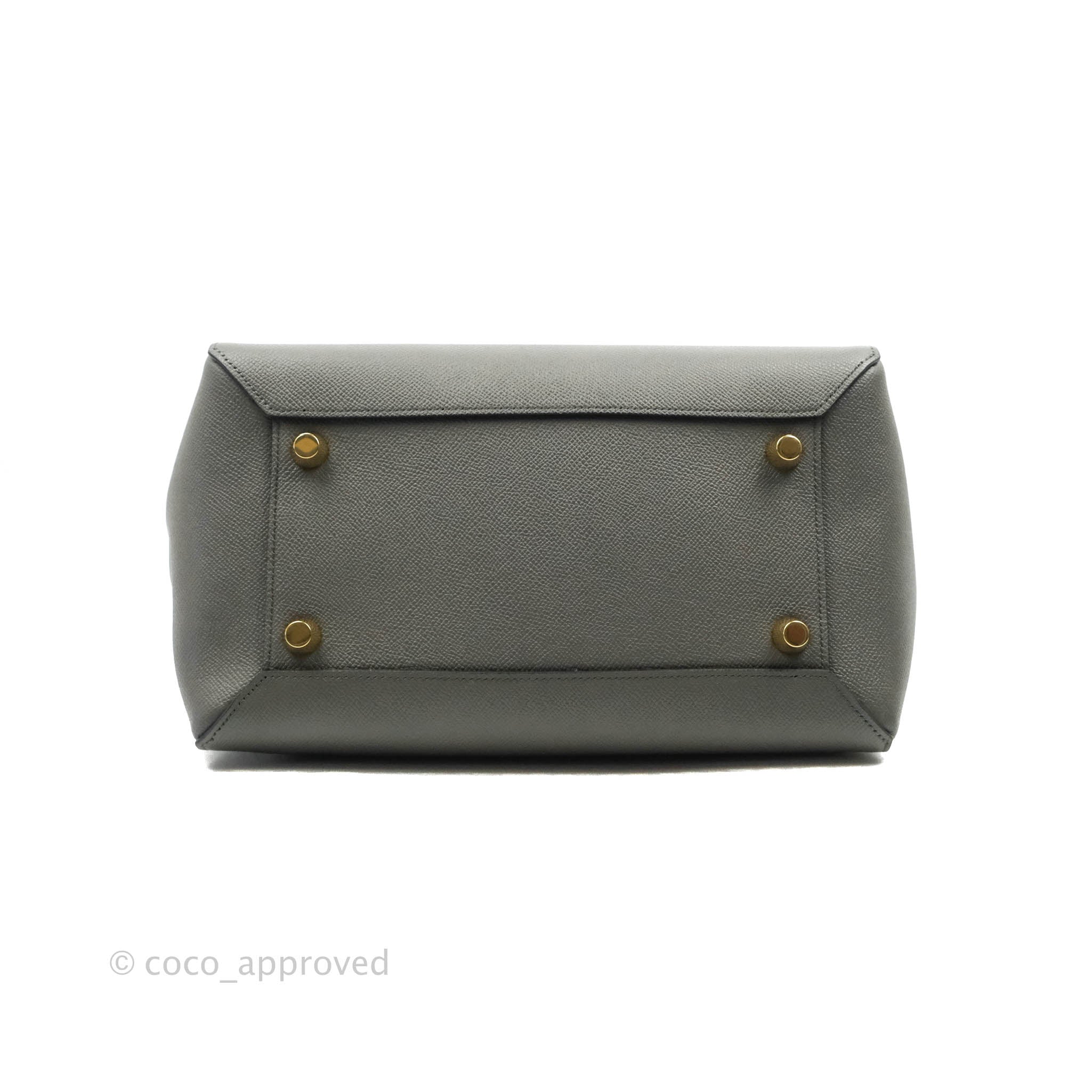 Celine Mini Belt Bag in Grey Grained Calfskin with Gold Hardware - Stylish Crossbody Purse for Women, Perfect for Work, Travel & Everyday Use