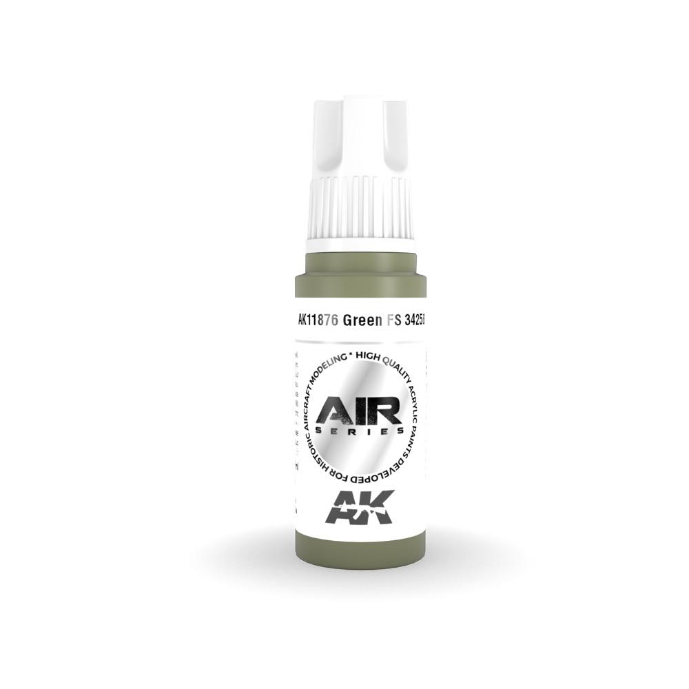 AK Interactive AK11876 Air Series Green FS 34258 Acrylic Paint - 17ml Bottle for Scale Models & Miniatures - Perfect for Airbrushing Military, Aircraft, and Hobby Projects