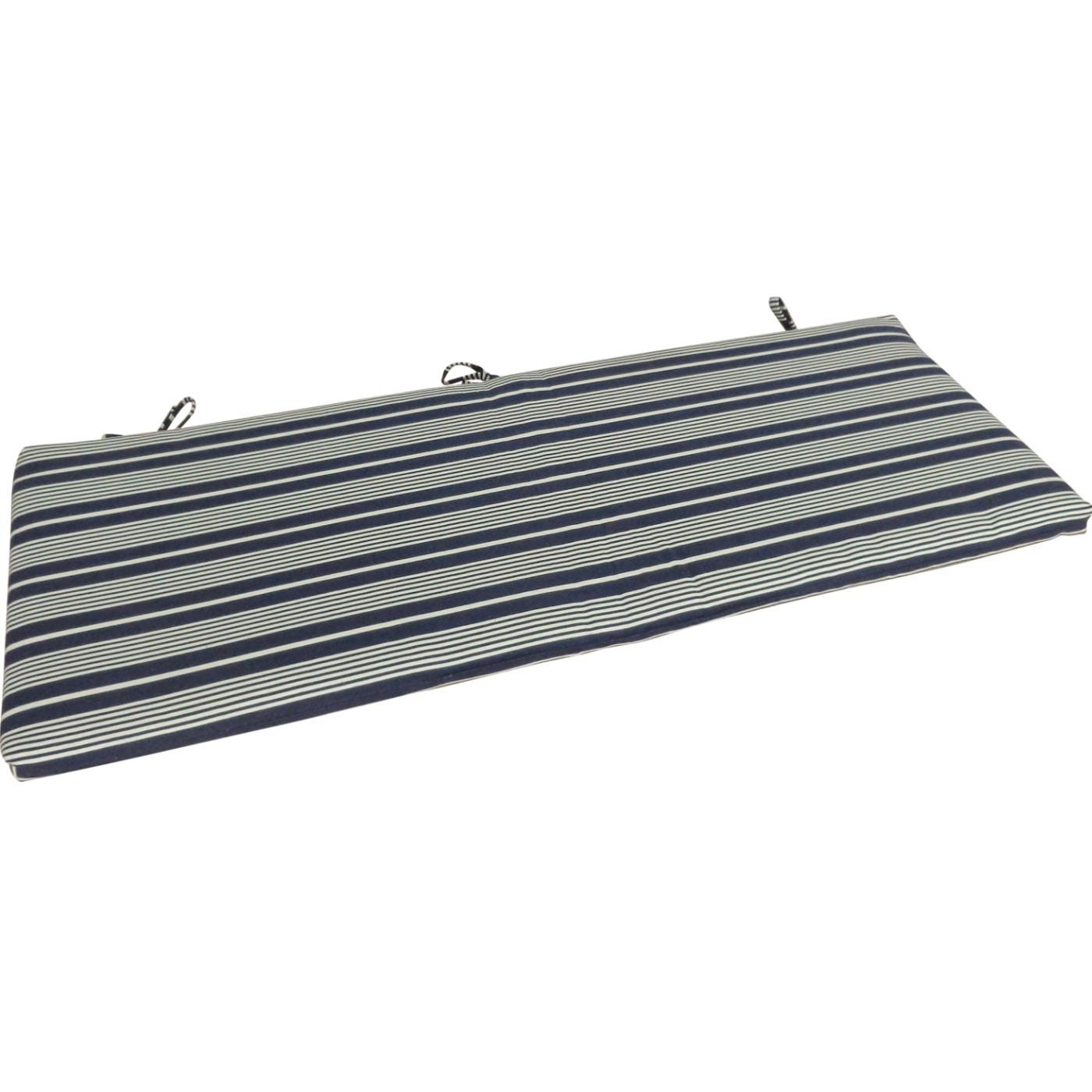 Nautical Stripe Bench Cushion - Waterproof Outdoor Seat Cushion for Patio, Deck, and Boat - Striped Marine-Grade Fabric with UV Protection - Perfect for Garden, Poolside, and Beach House Decor