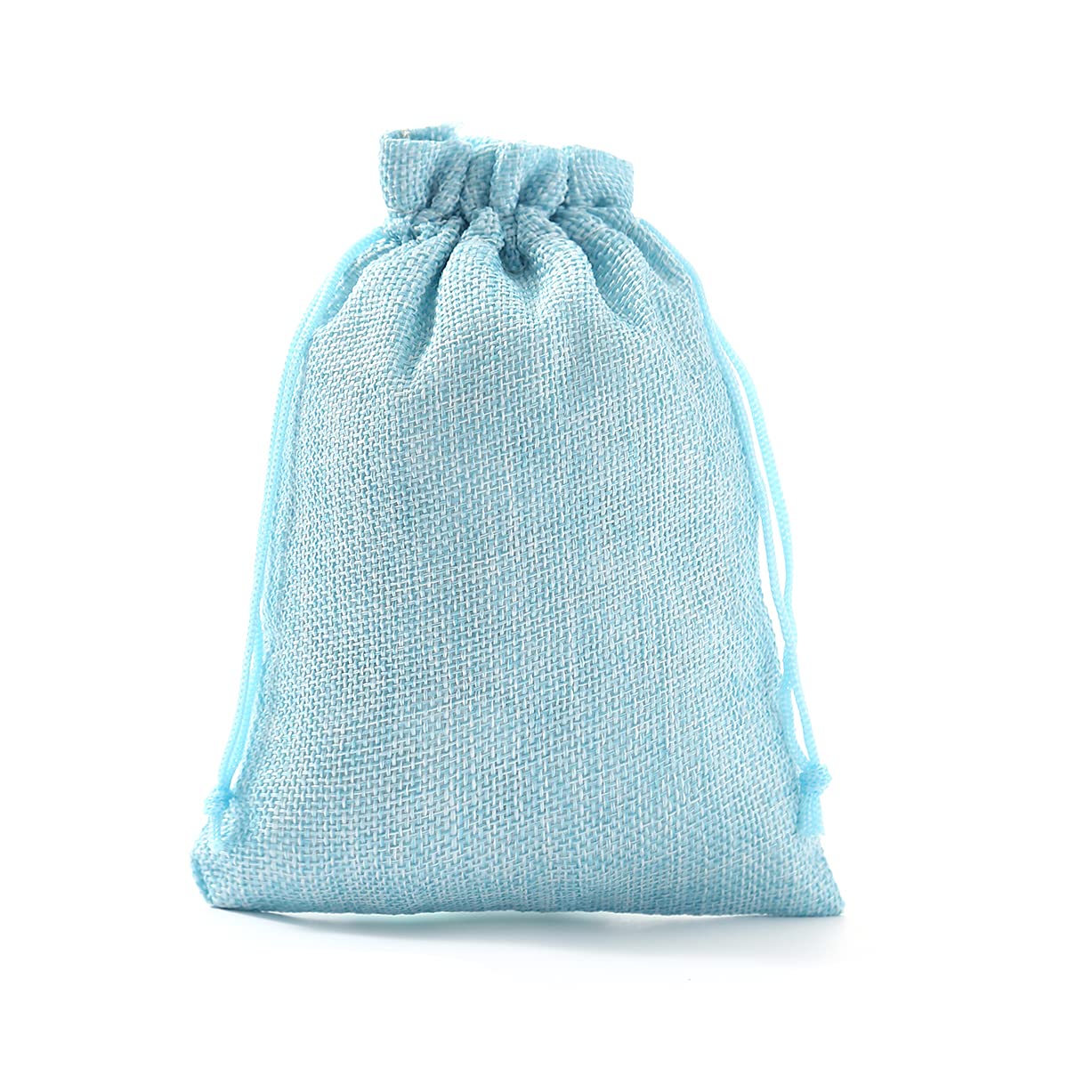 Navy Blue Burlap Drawstring Bags (5x7Inch) for Wedding Favors & DIY Crafts