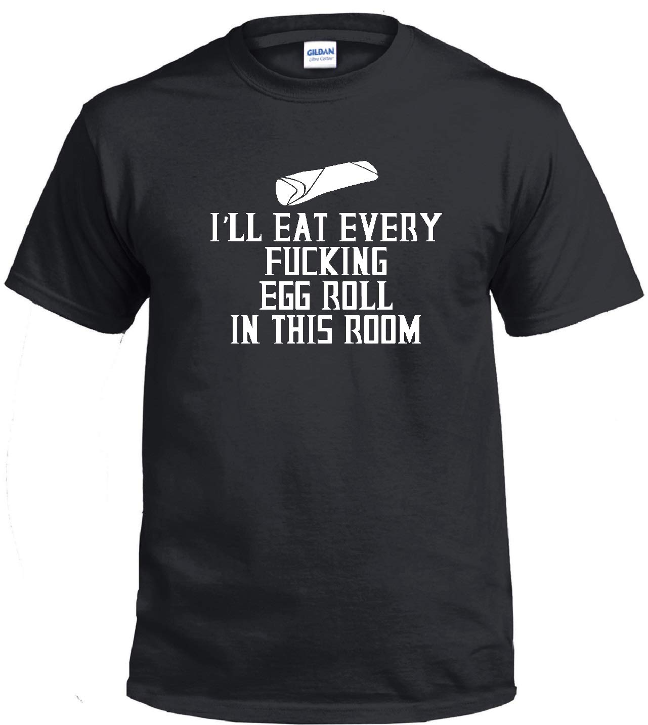 STUFF WITH ATTITUDE Every Egg Roll Graphic Black T-Shirt - Funny Asian Food Tee for Casual Wear & Street Style
