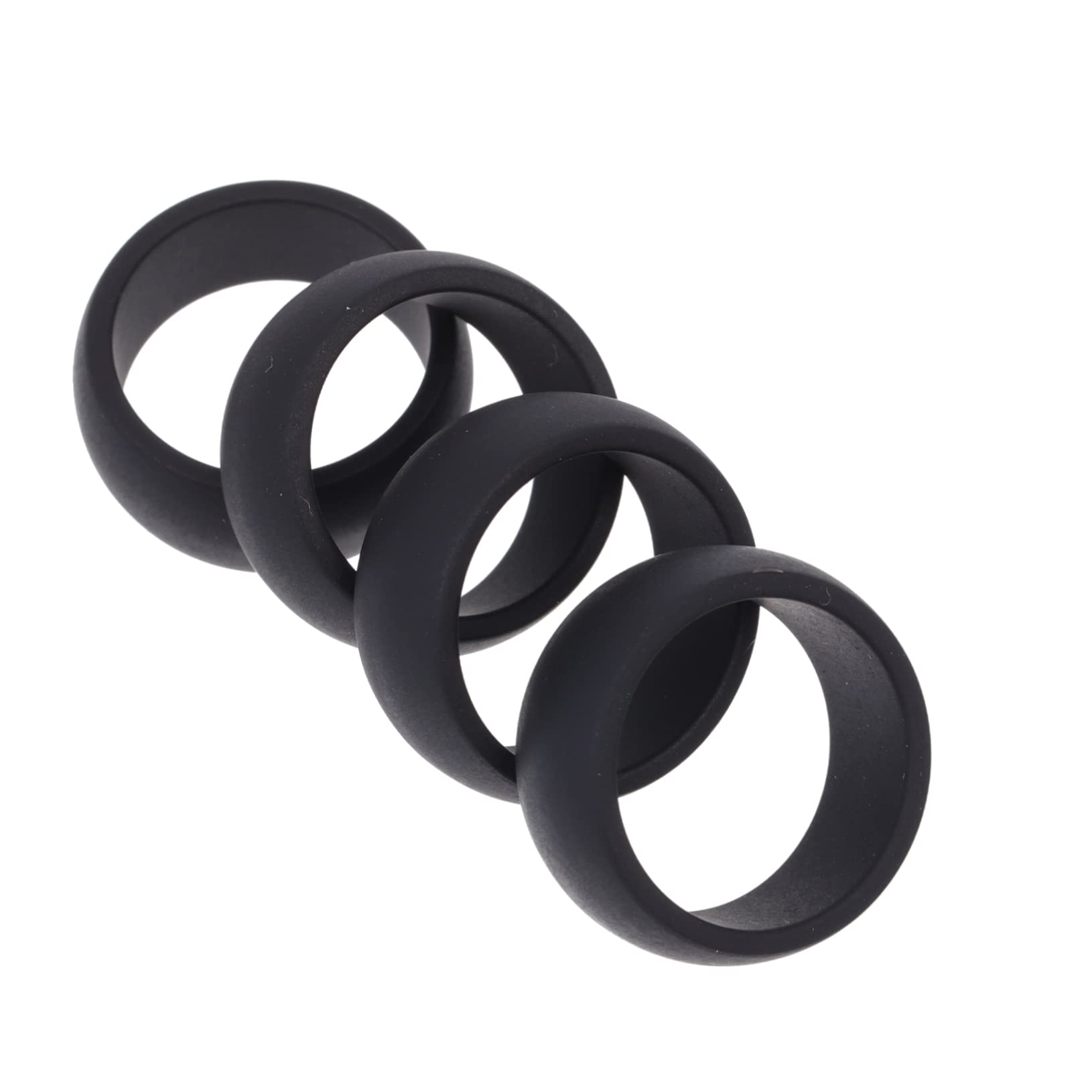 BESPORTBLE 4-Pack Silicone Rings for Men & Women - Stackable Gym Rings, Comfortable Workout Bands, Durable Bodybuilding Finger Rings - Perfect for Fitness, Weightlifting, Swimming & Everyday Wear