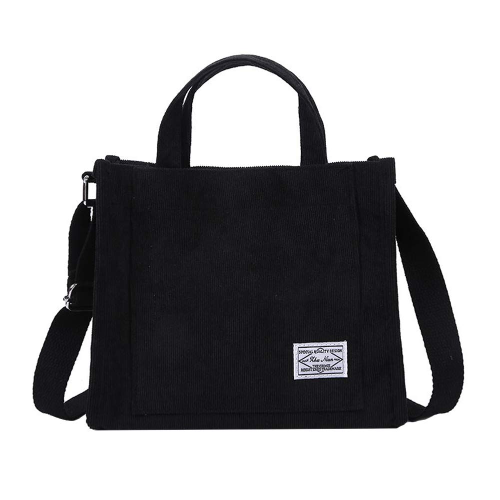 Stylish Corduroy Tote Bag for Women - Vintage Letter Patch Mini Crossbody Shoulder Handbag | Perfect for Work, Shopping & Travel