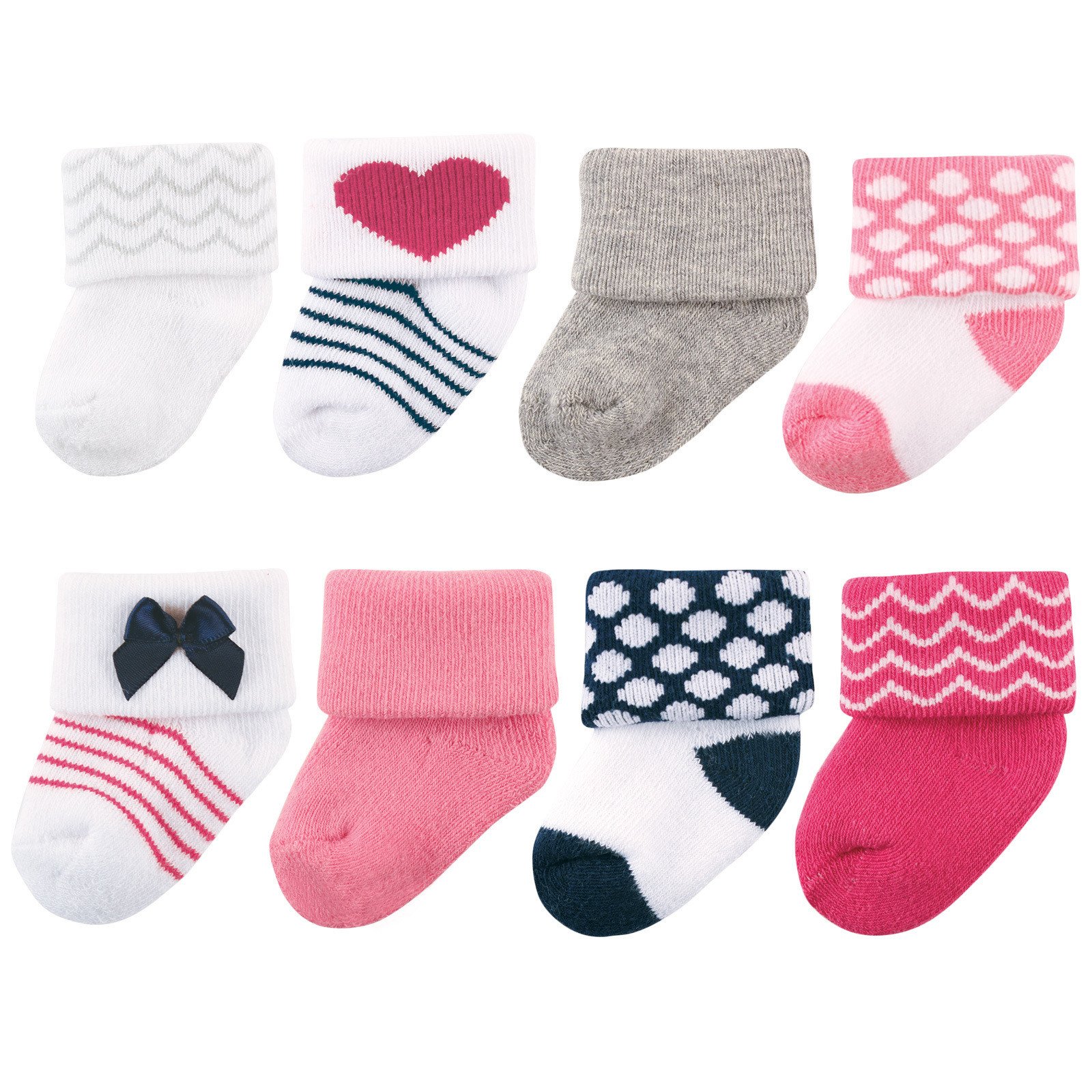 Luvable Friends Soft Terry Cloth Baby Socks for Newborns & Infants - Cozy Non-Slip Footwear for Playtime, Sleep & Everyday Comfort