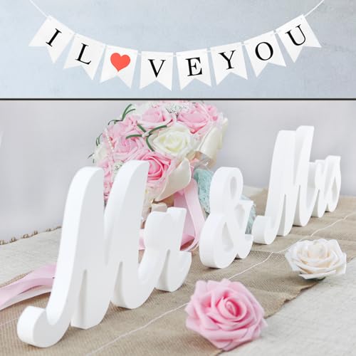 White + I Love You Banner