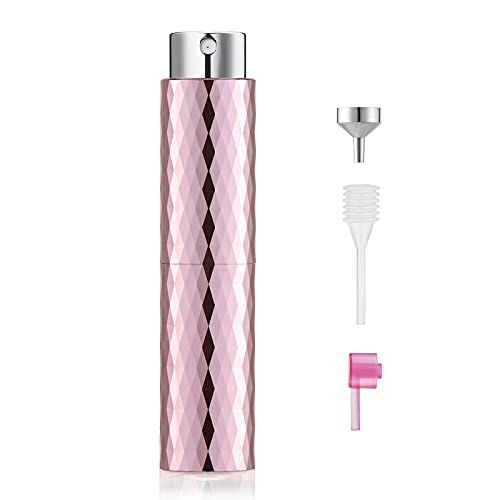 Lisapack 8ML Travel Perfume Spray Bottle - Empty Refillable Cologne Dispenser for Men & Women, Portable Mini Atomizer for Purse, Gym & Travel (Glossy Pink) - Perfect for On-the-Go Fragrance Touch Ups
