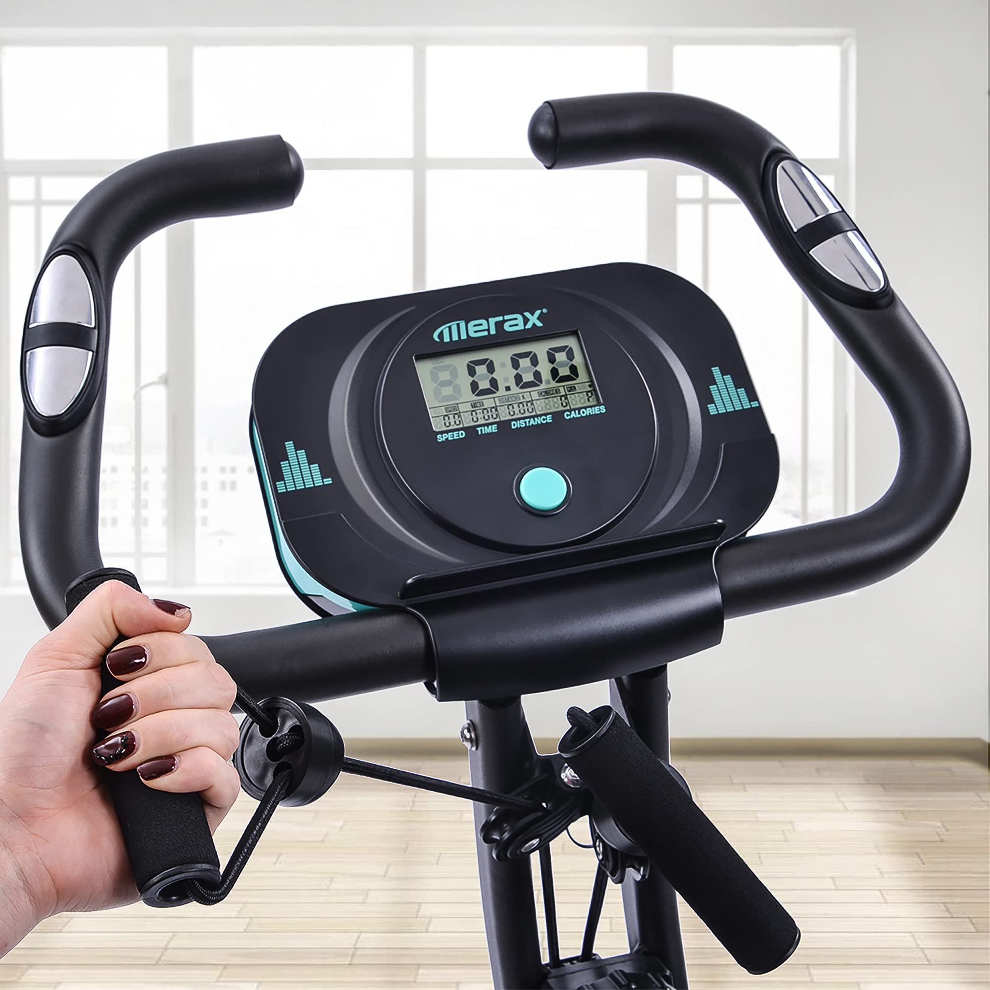 Merax 2-in-1 Recumbent & Upright Exercise Bike - 16-Level Magnetic Resistance Foldable Stationary Bike for Home Workouts | Indoor Cycling Machine for Cardio Training & Fitness