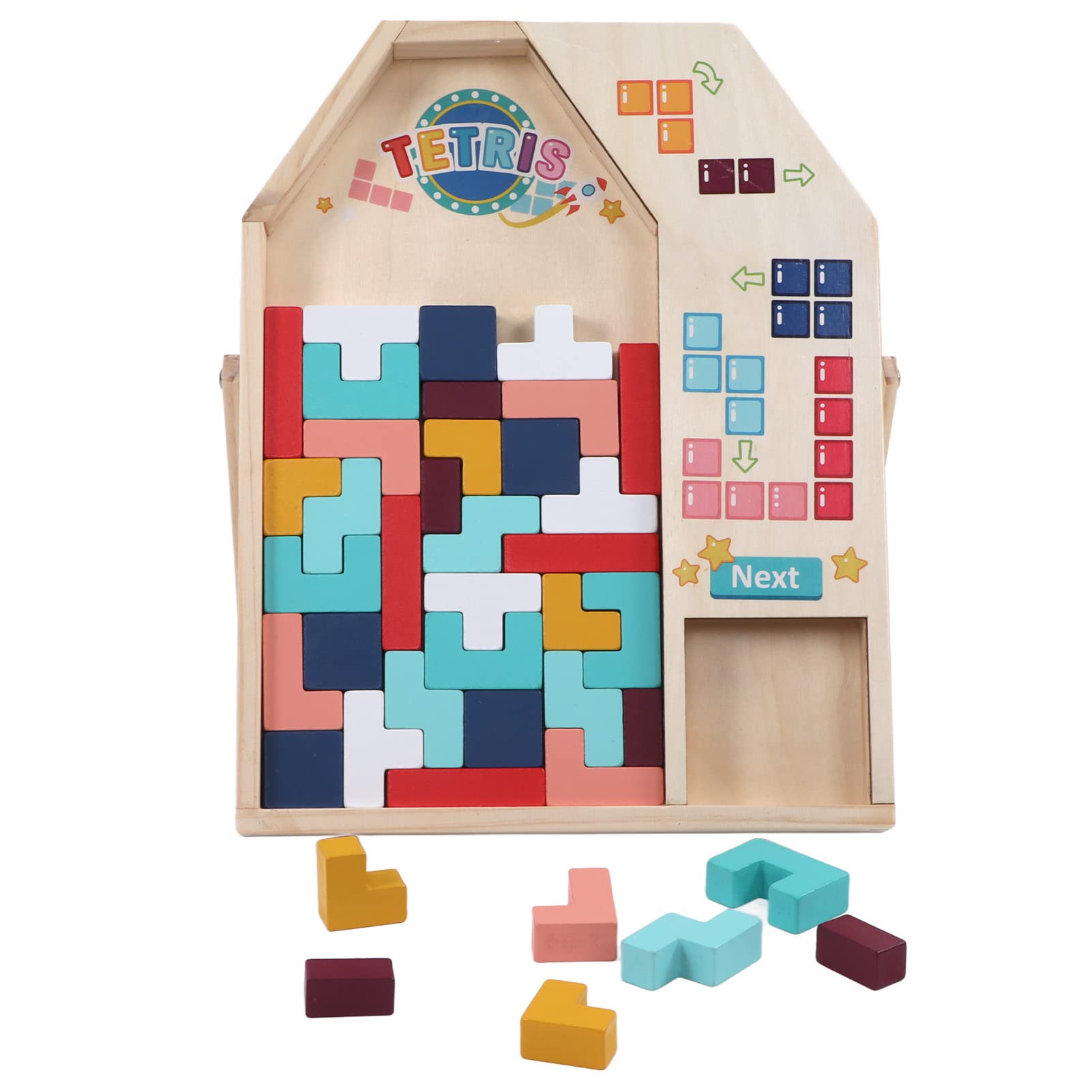 Wooden Puzzle Blocks for Kids - Russian Building Blocks Game, Educational STEM Toys for Early Learning & Brain Development - Perfect for Preschool, Classroom & Family Fun Activities