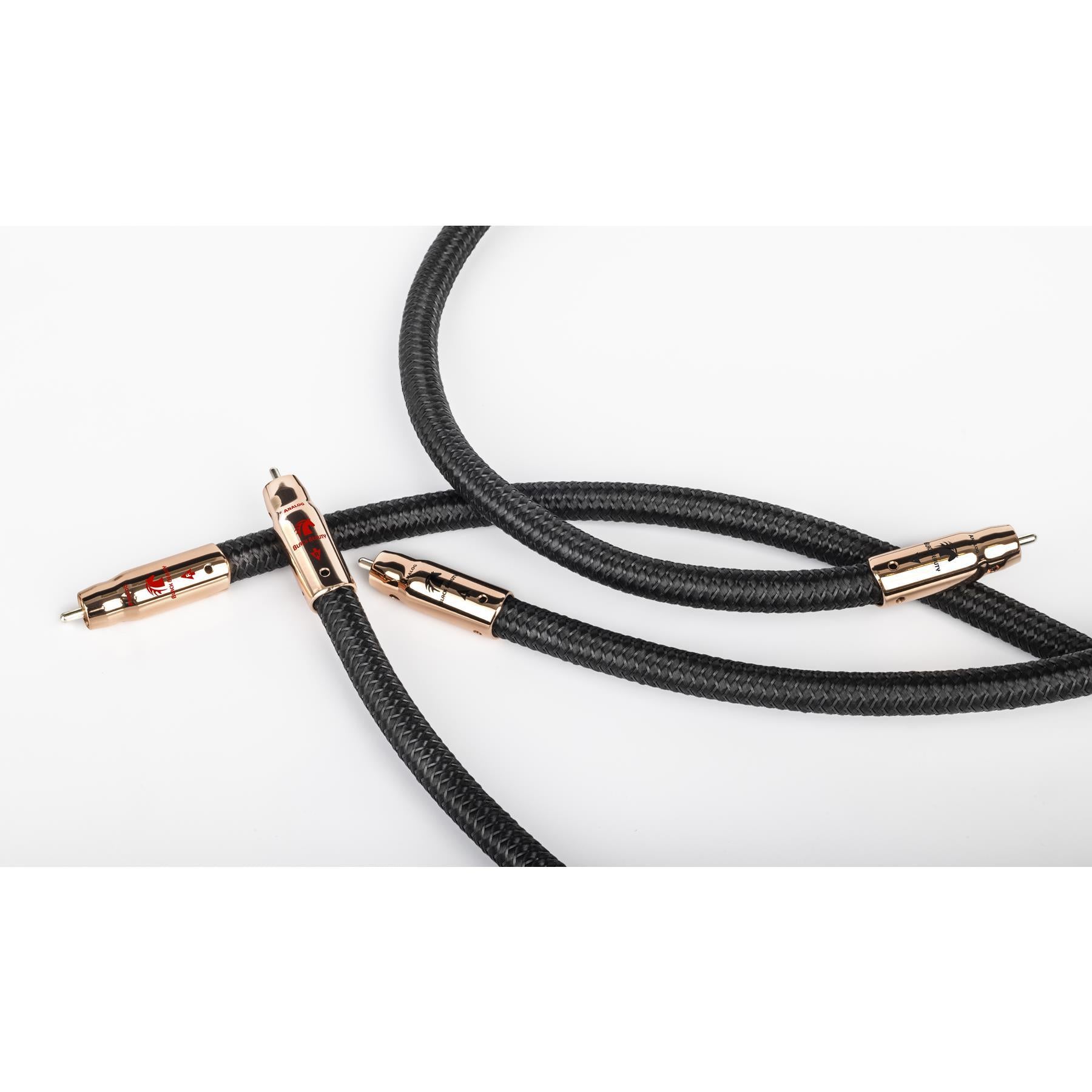 Premium AudioQuest Black Beauty RCA Audio Cables - High-Quality Stereo Interconnect Pair for Home Theater, Hi-Fi Systems & Audiophile Setups