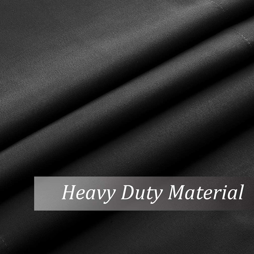 Valea Home Blackout Valance and Tiers Curtains Set - 24 Inch Length for Kitchen & Bathroom - Light Blocking Window Treatment for Privacy & Energy Efficiency - Black