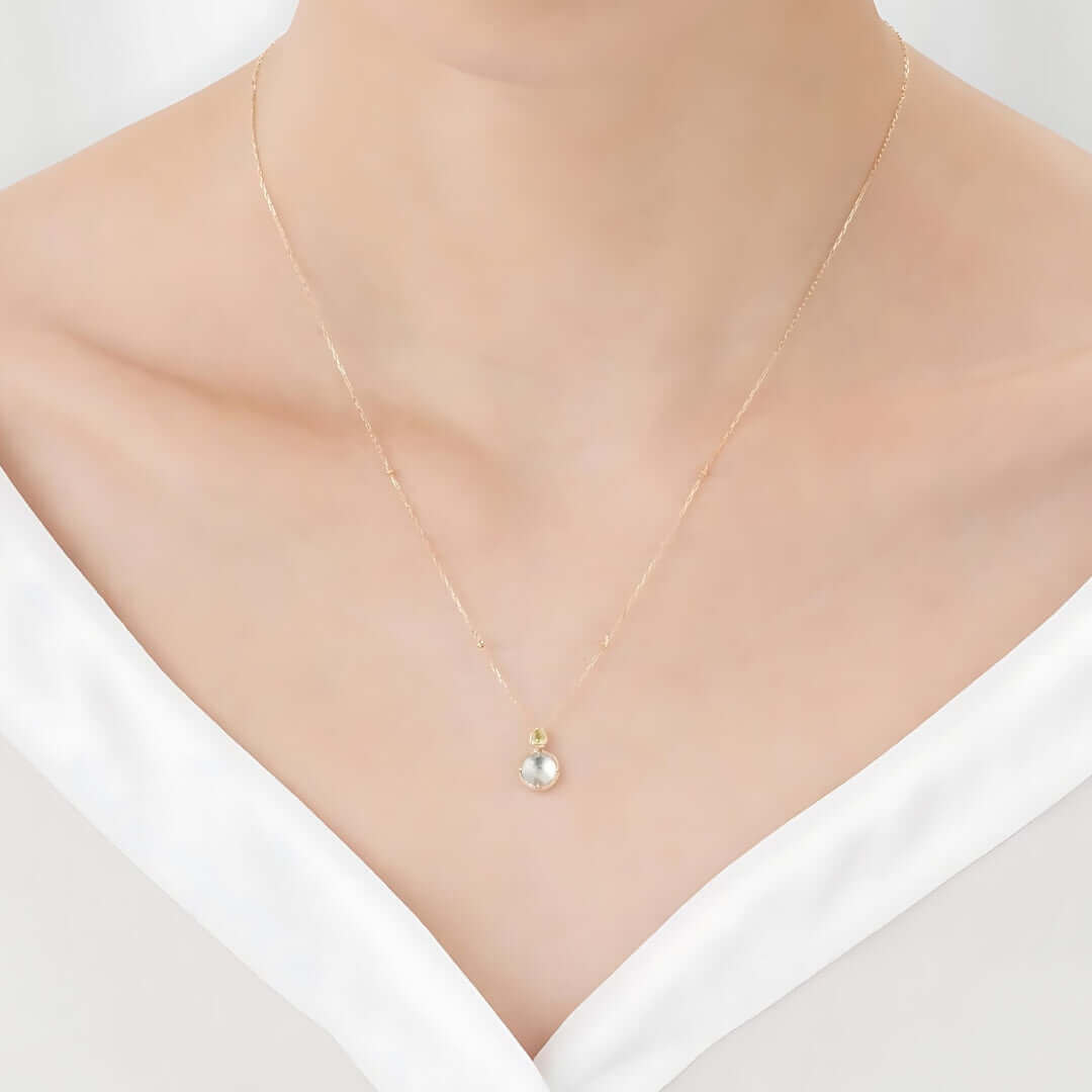 Faceted Peridot and Amethyst Green Gemstone Necklace for Women | Elegant Handmade Jewelry Gift for Birthday, Anniversary & Special Occasions | TB2210A