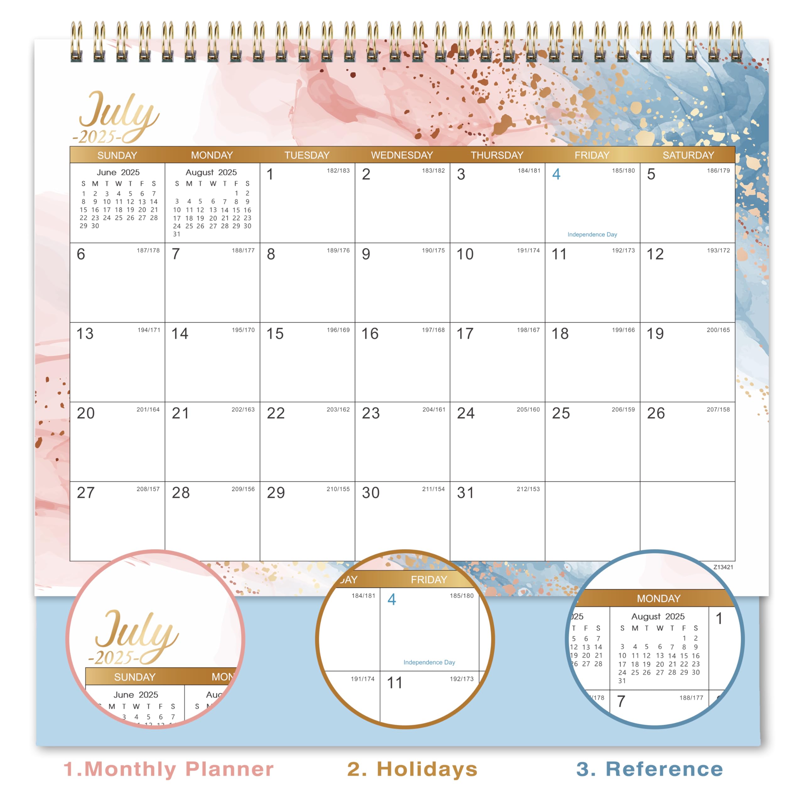 2025-2026 18-Month Desk Calendar | July 2025 - December 2026 | 9.8