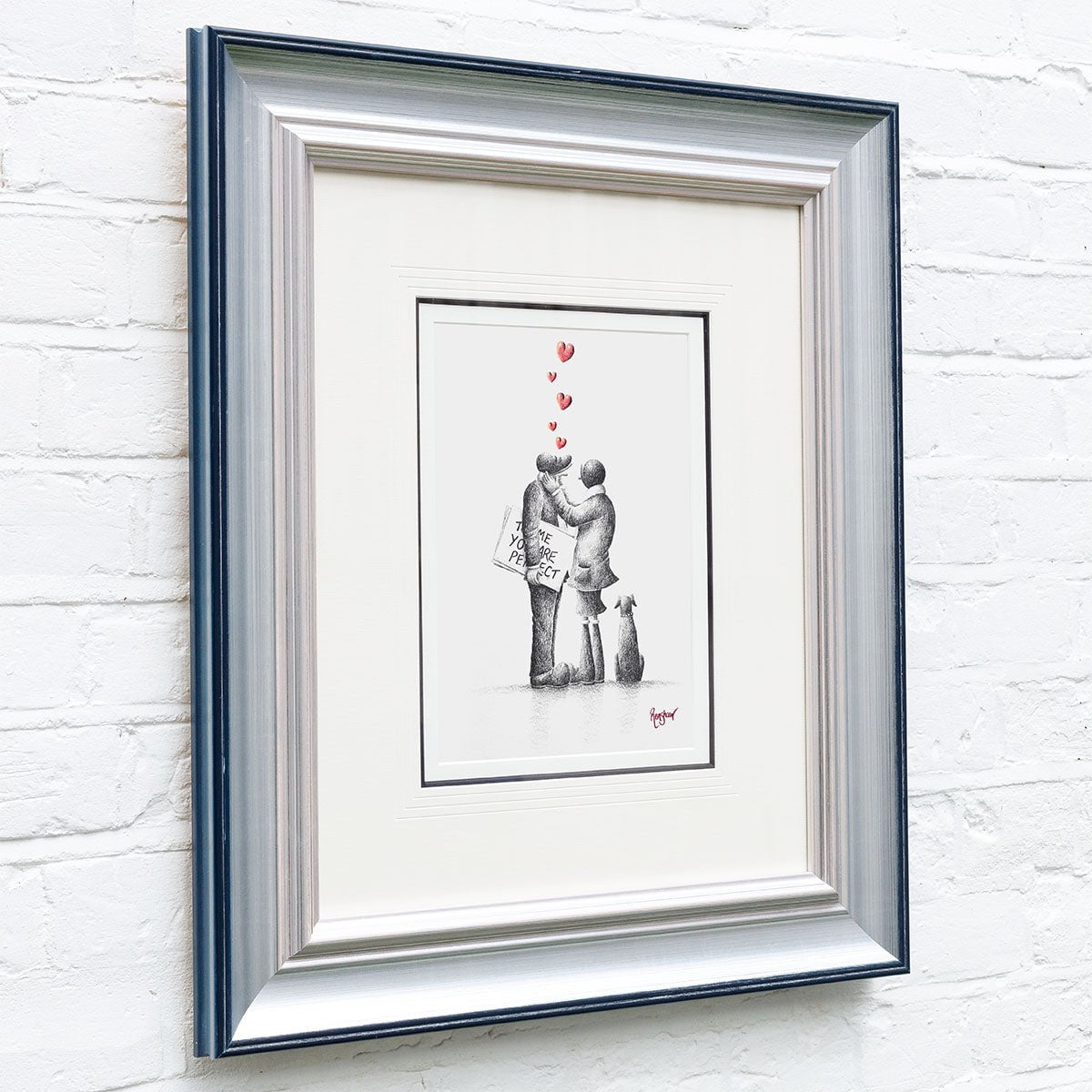 Actually... I Love You Too Original Sketch Art Print - Romantic Gift for Couples, Valentine's Day Present, Home Decor for Bedroom & Living Room