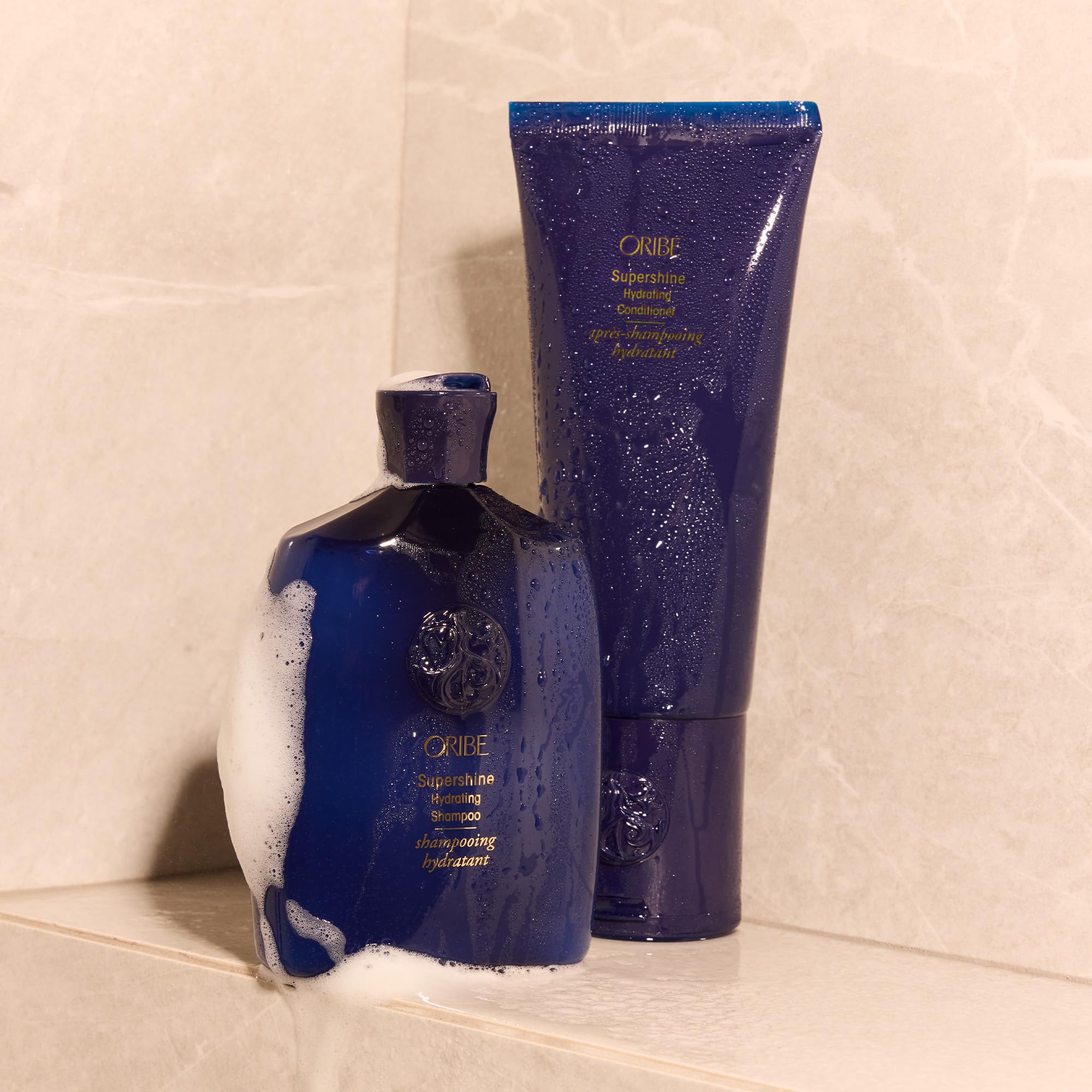 ORIBE Supershine Shampoo & Conditioner Set with Mirror Rinse - Luxury Hair Care Bundle for Shiny, Healthy Hair - Perfect for Salons, Gifting & Home Use