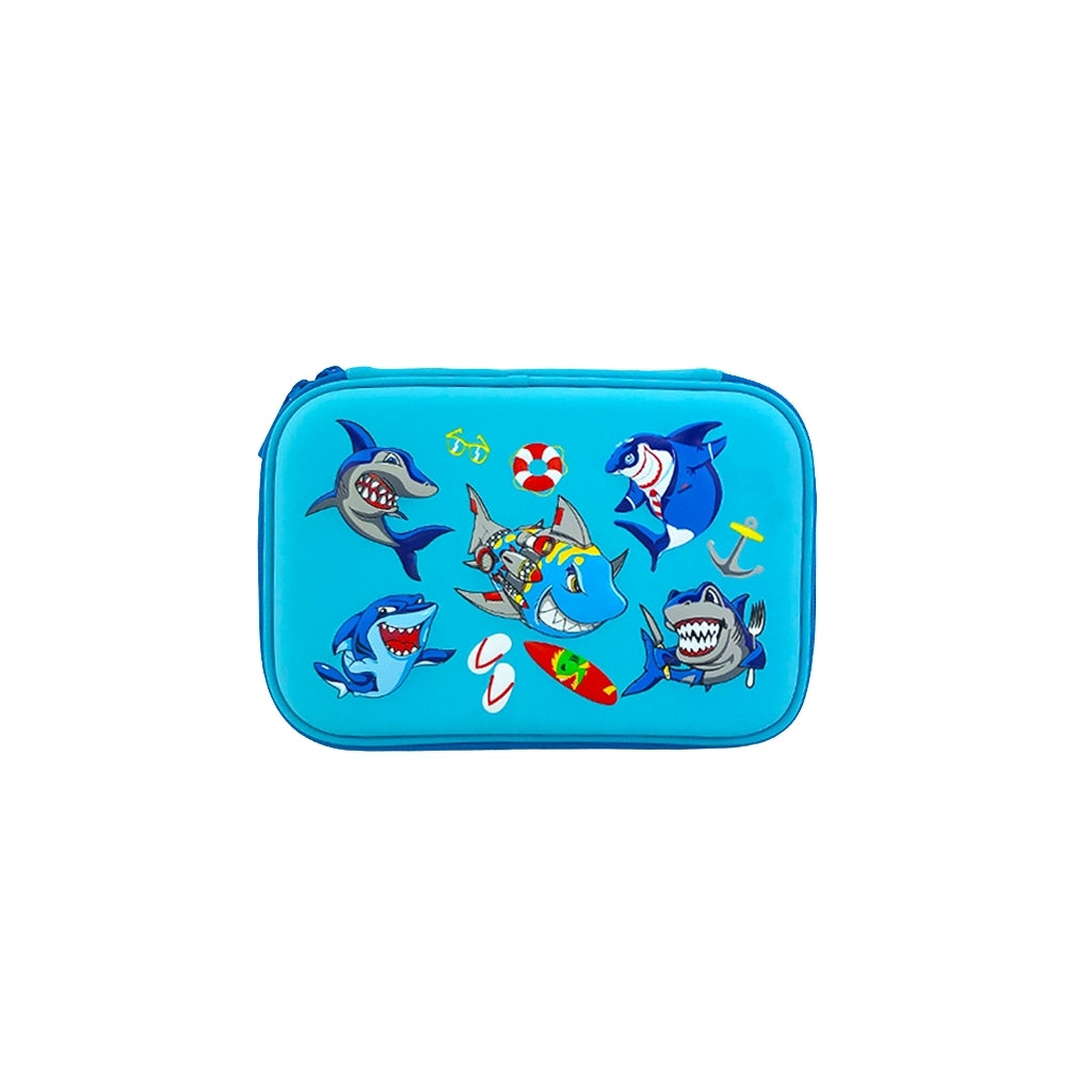 Shark Design Hard Top Pencil Case - Blue School & Office Supplies for Students & Professionals - Perfect for School, Work & Travel Organization