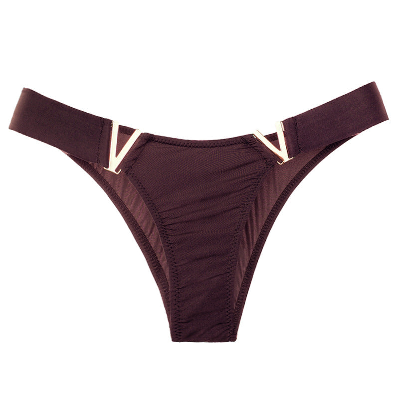 ZASUWA Women's V-Neck Solid Color Underwear - Comfortable & Breathable Panties for Daily Wear, Yoga, and Sleep