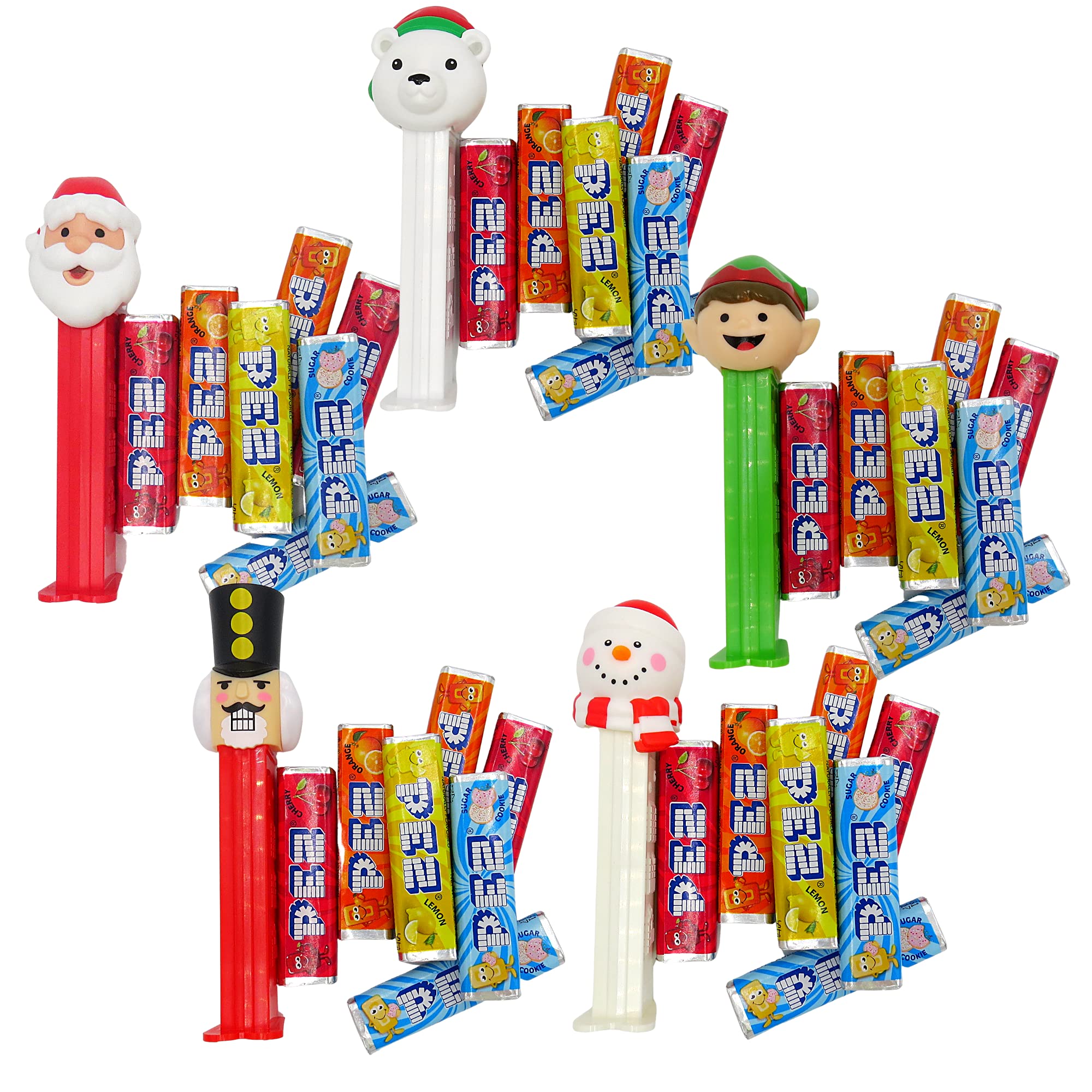 Christmas Holiday Pez Dispenser Set - 3 Pack with Santa, Reindeer & Elf Characters | Fun Candy Dispenser for Stocking Stuffers, Party Favors & Holiday Gift Giving