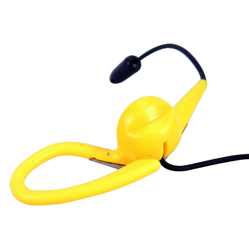 Premium Wired Headset with Yellow Microphone - Adjustable Slim Clip-On Design for Perfect Positioning | Ideal for Gaming, Call Centers, Podcasting & Online Meetings