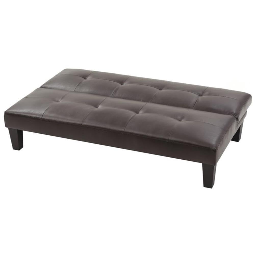 Glory Furniture Alan Faux Leather Sleeper Sofa Bed in Cappuccino Brown - Convertible Couch for Small Spaces, Living Room & Guest Room