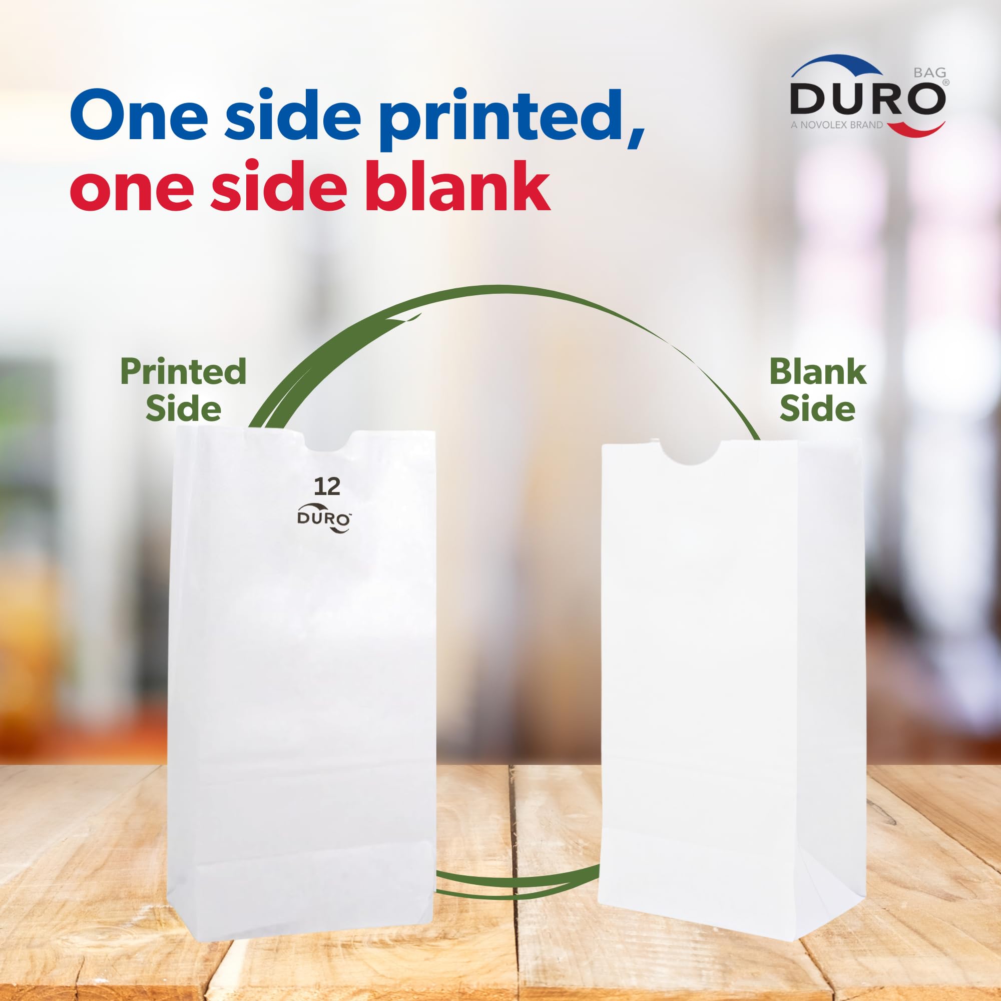 Duro 12# White Paper Lunch Bags 500 Count - Bulk Disposable Food Bags for Bread, Bagels, Deli & Restaurant Takeout - Eco-Friendly 7.06 x 4.50 x 13.75 Inch SOS Bags - Perfect for Bakery, Catering, School Lunches & Food Delivery Services
