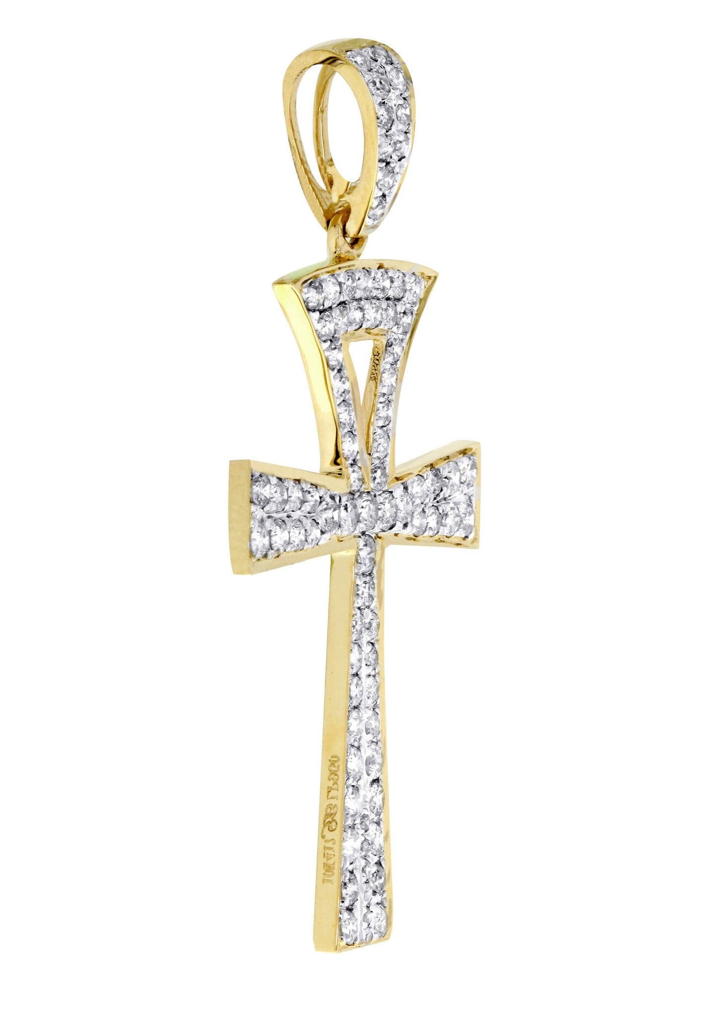 1.07 Carat Diamond Ankh Pendant Necklace - 2.36 Grams 14K Gold Egyptian Cross Jewelry for Women - Perfect for Spiritual Gifts, Everyday Wear & Special Occasions