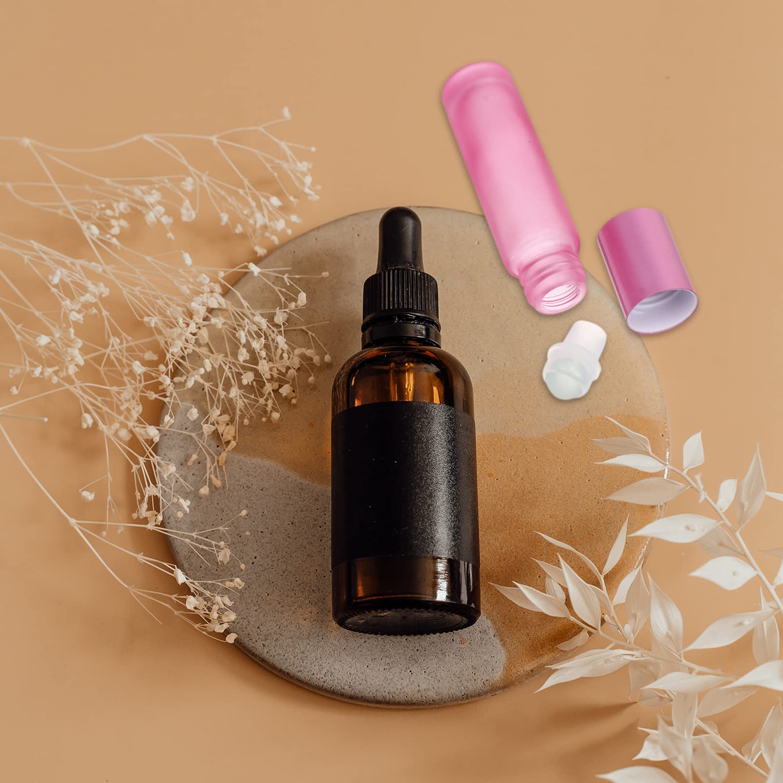 10pcs Roller Bottles for Essential Oils - Small Glass Perfume Roller Bottles with Absorption High White Glass - Perfect for Aromatherapy, Travel & DIY Blending