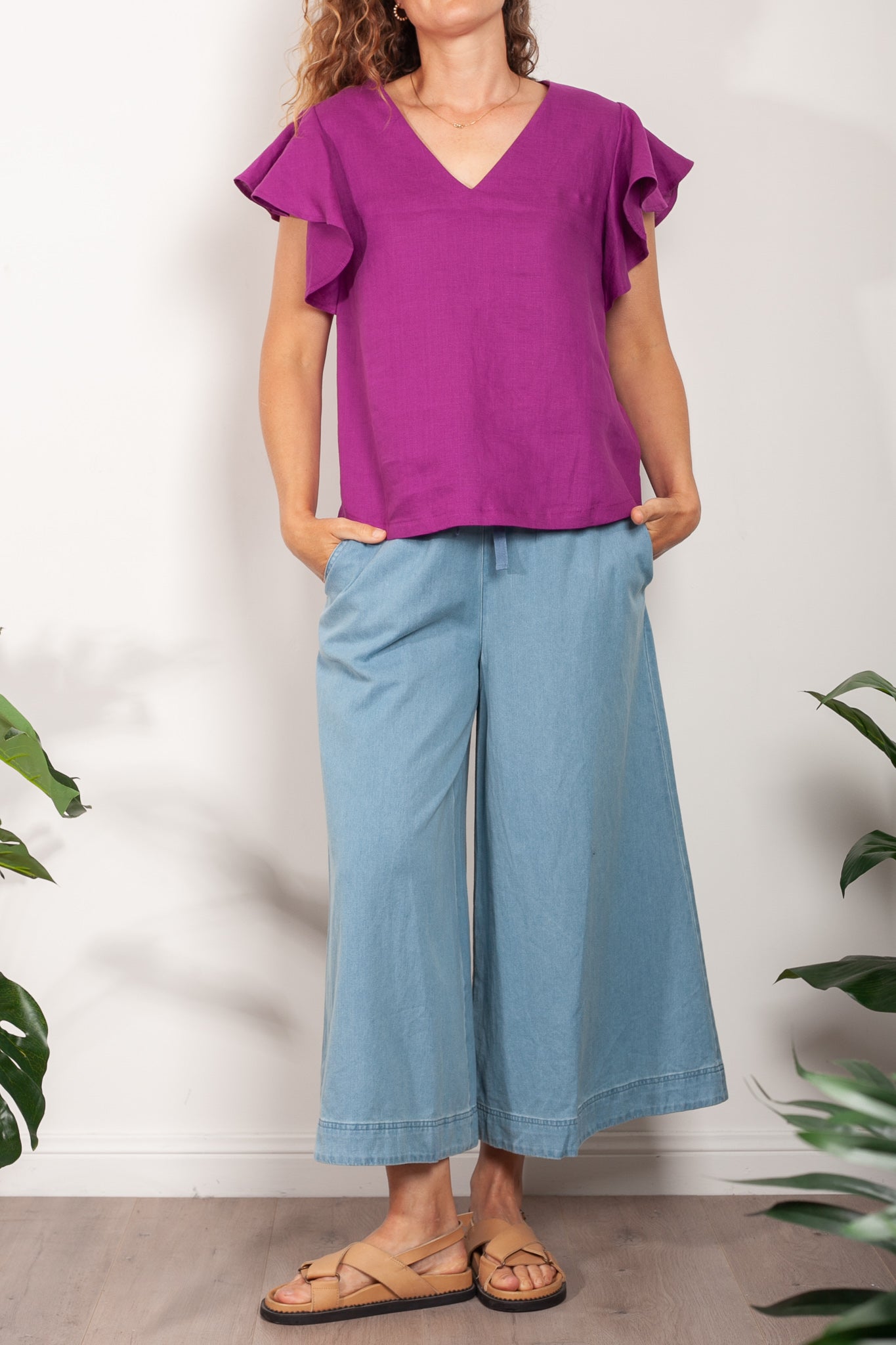 ELK Women's Linen Blouse - Soft Breathable Short Sleeve Tunic Top for Summer, Casual Wear & Beach Outfits