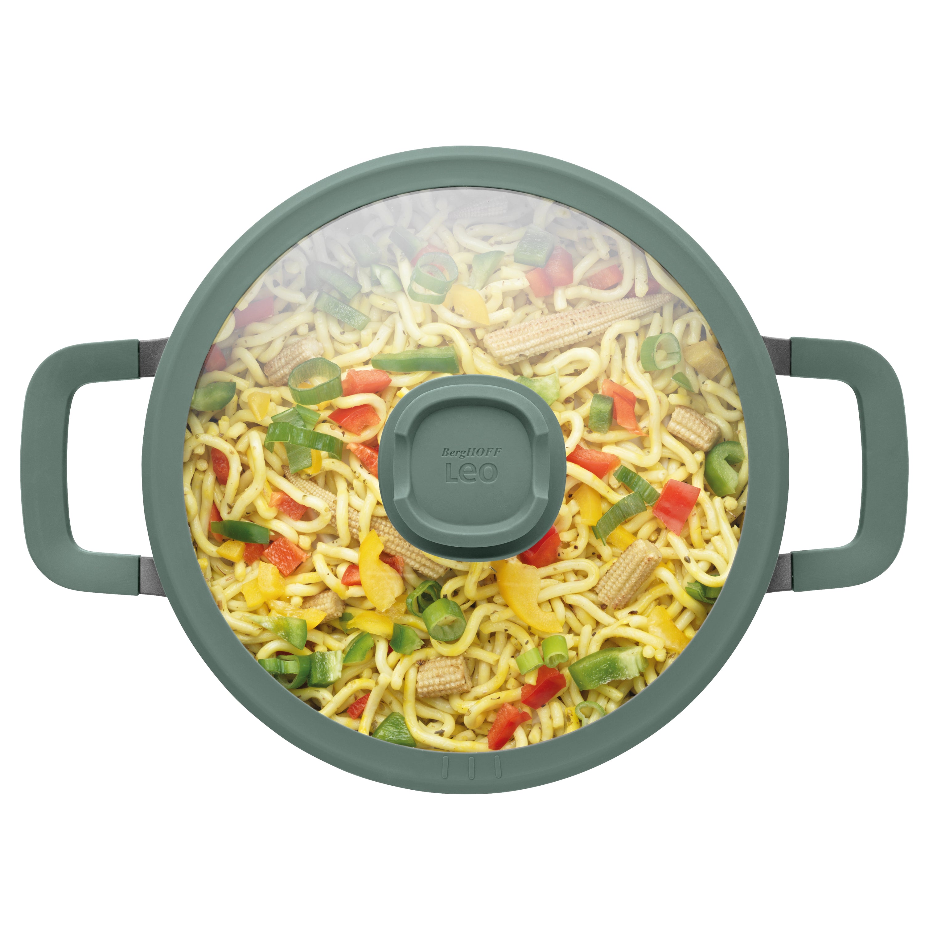 BergHOFF Forest 10-Inch Non-Stick Cast Aluminum Stockpot with Glass Lid - 5.9 Quart Dutch Oven for Soups, Stews & Pasta | Stovetop & Oven Safe Cookware